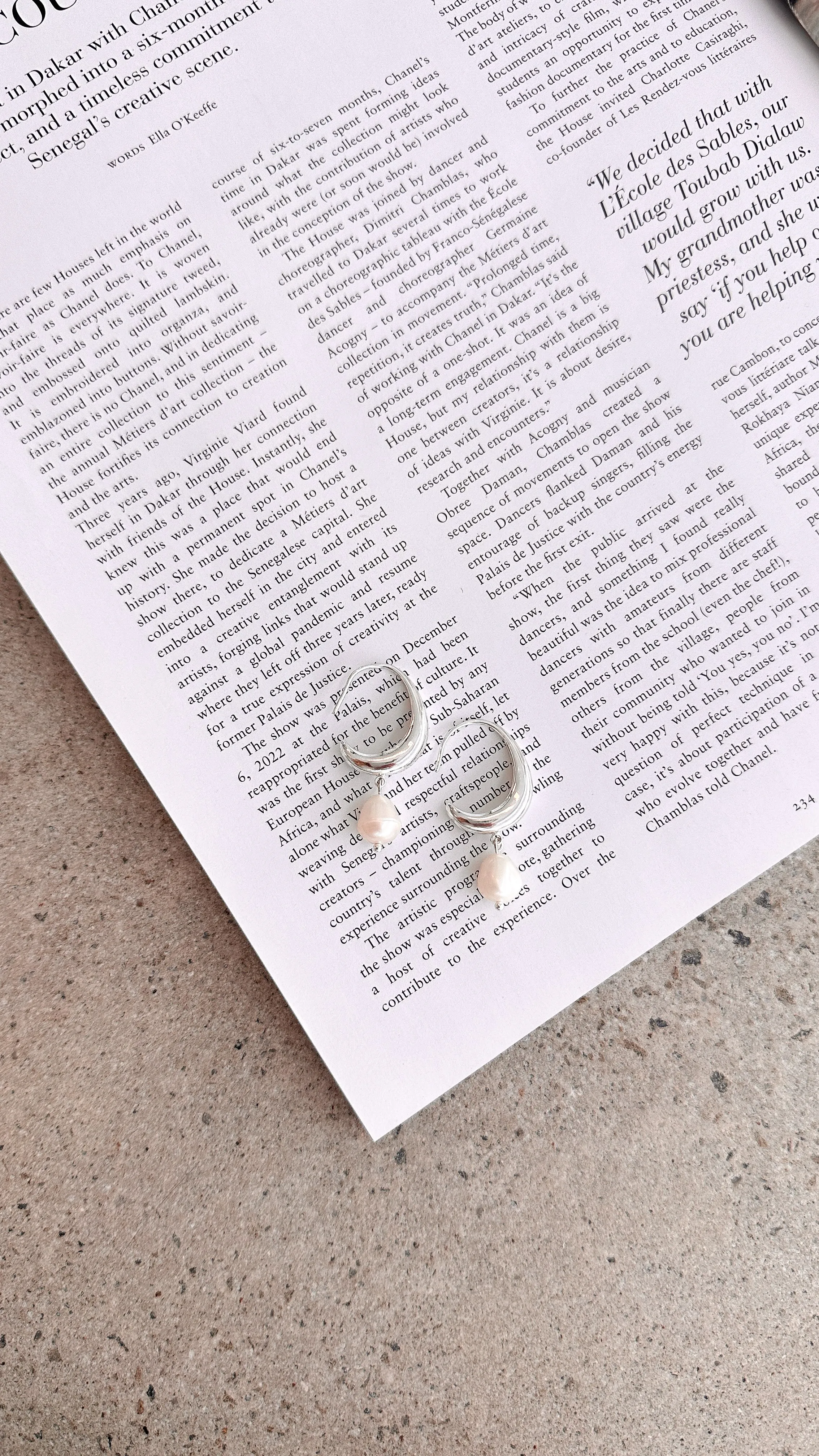 Pearl Drop Curved Hoops - Silver sold by Billy J product image thumbnail 3