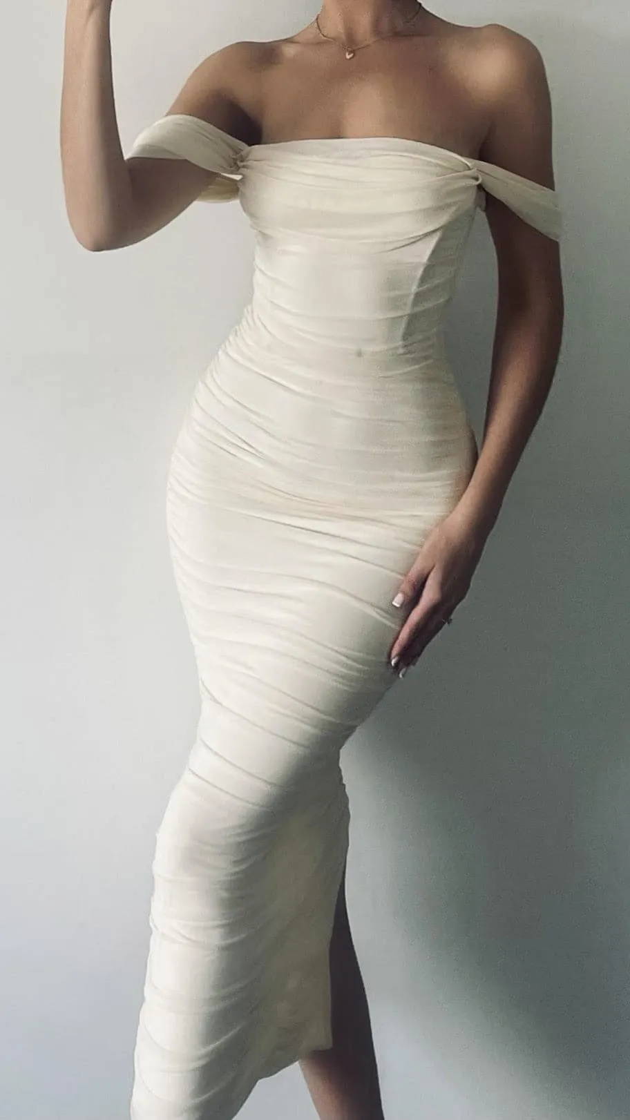 Kylie Maxi Dress - Cream sold by Billy J product image thumbnail 3