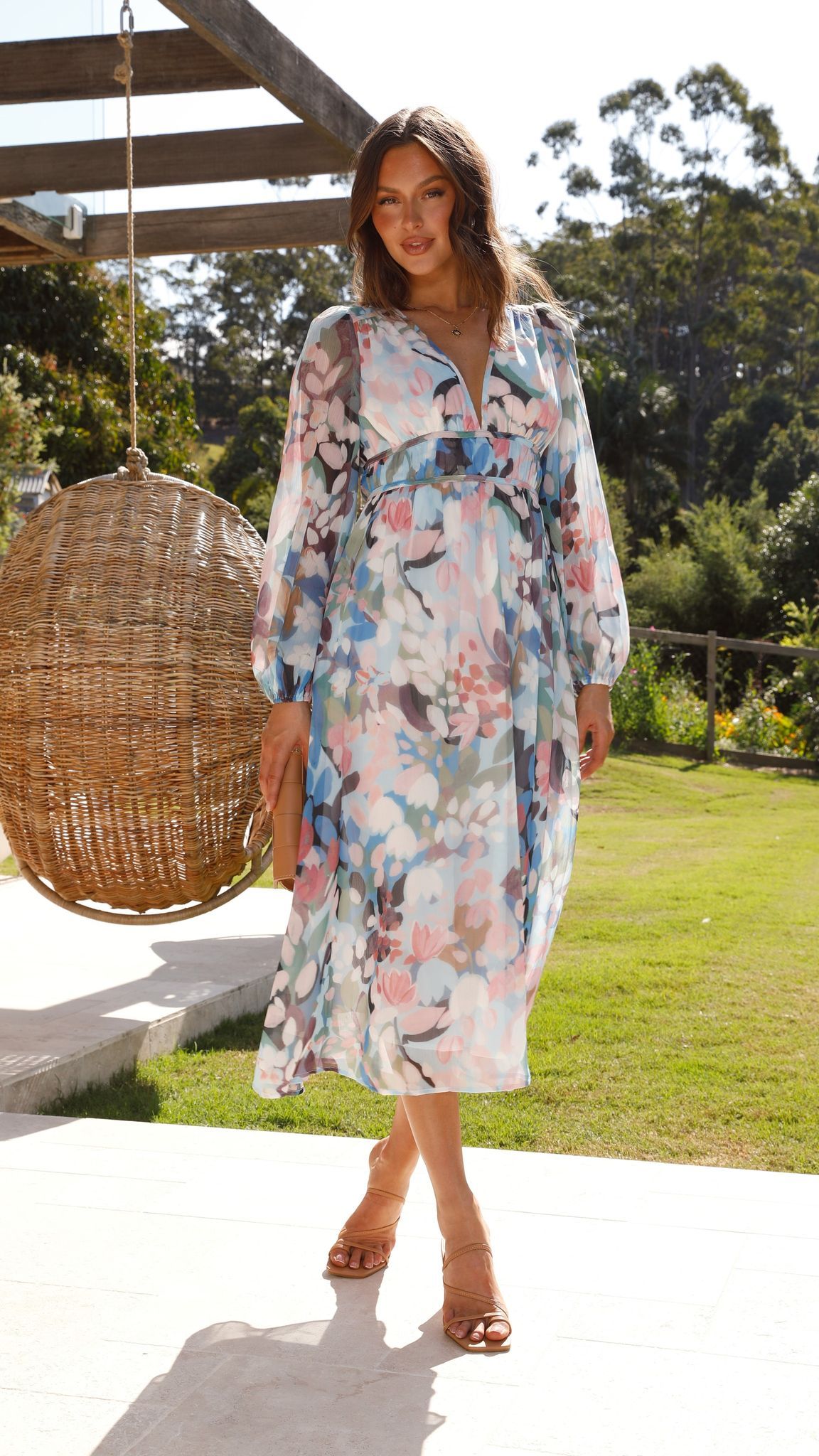 Brylee Maxi Dress - Blue/Pink Multi sold by Billy J product image thumbnail 4
