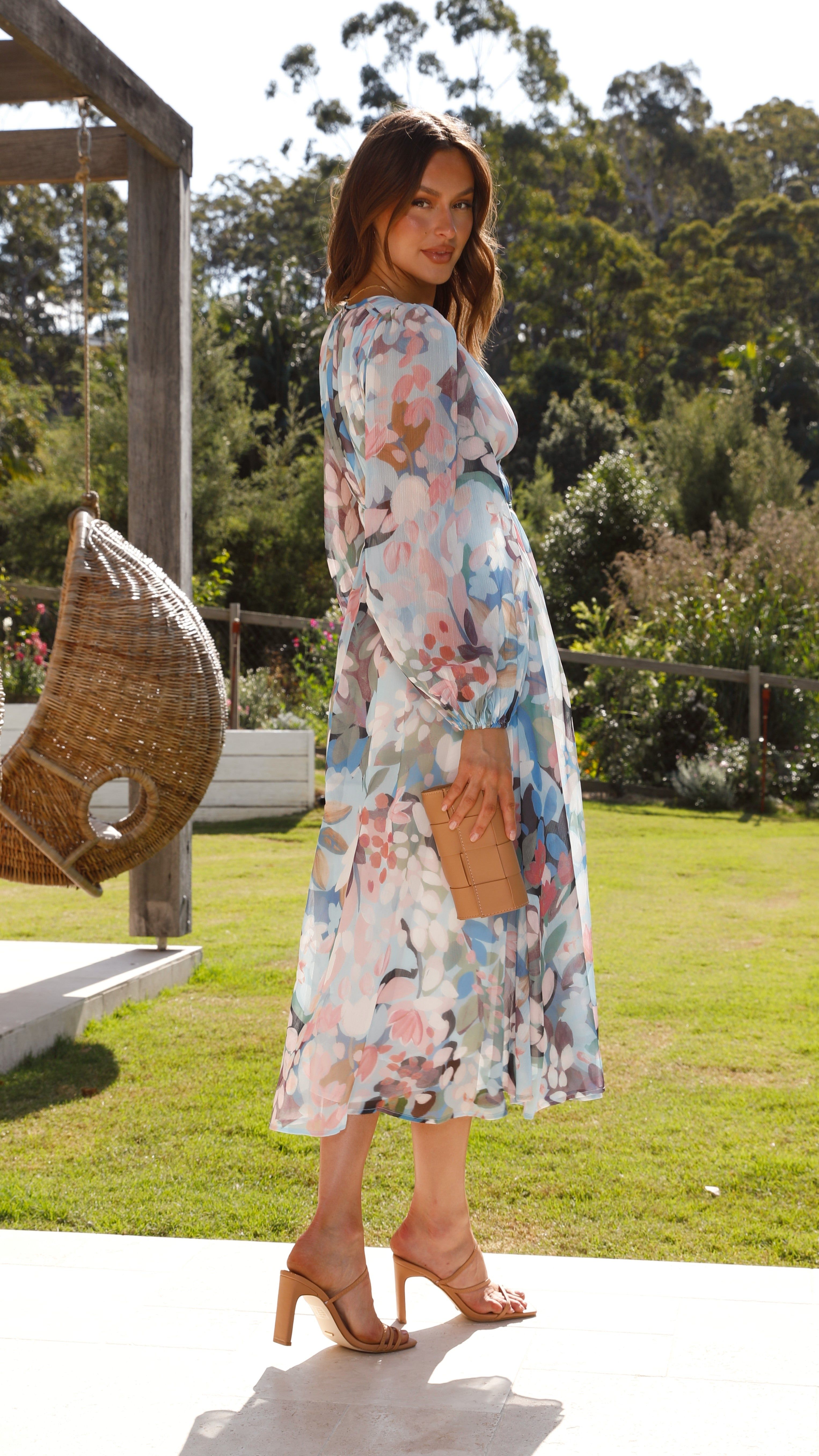 Brylee Maxi Dress - Blue/Pink Multi sold by Billy J product image thumbnail 2