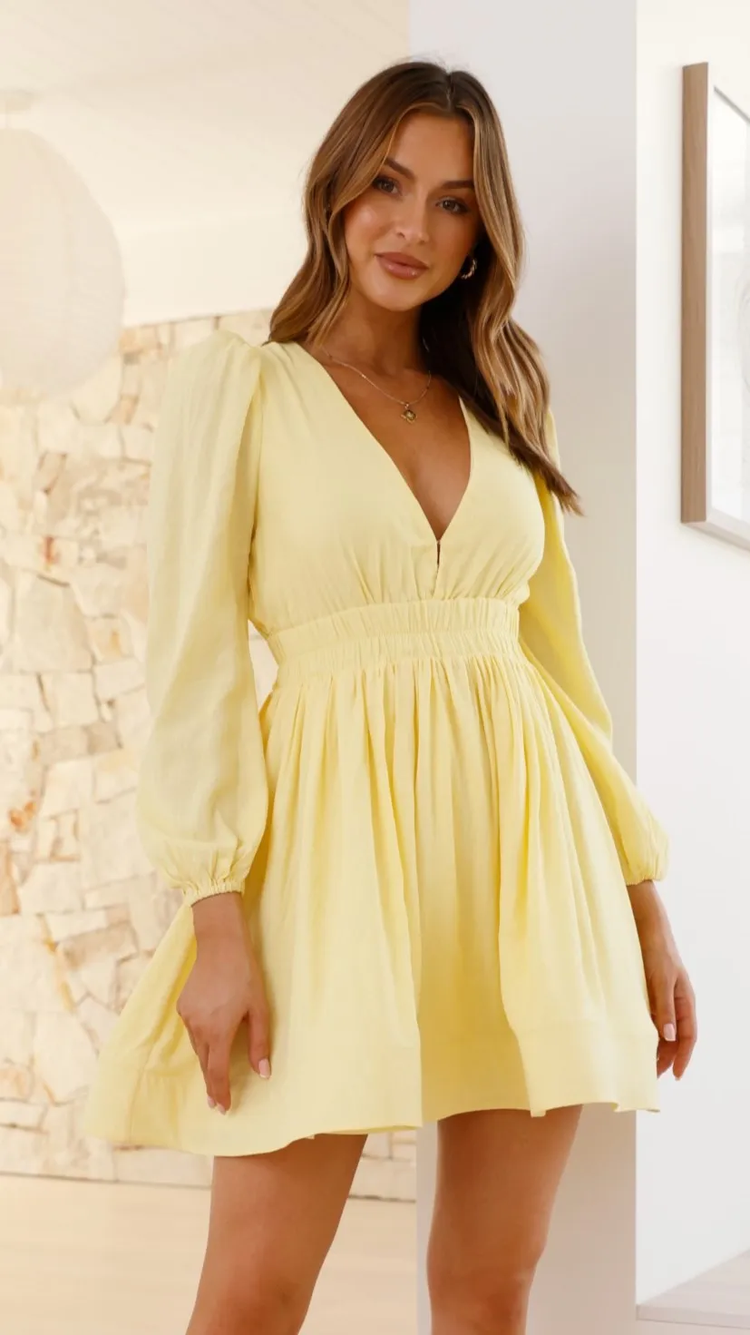 Charlotte Mini Dress - Yellow sold by Billy J
