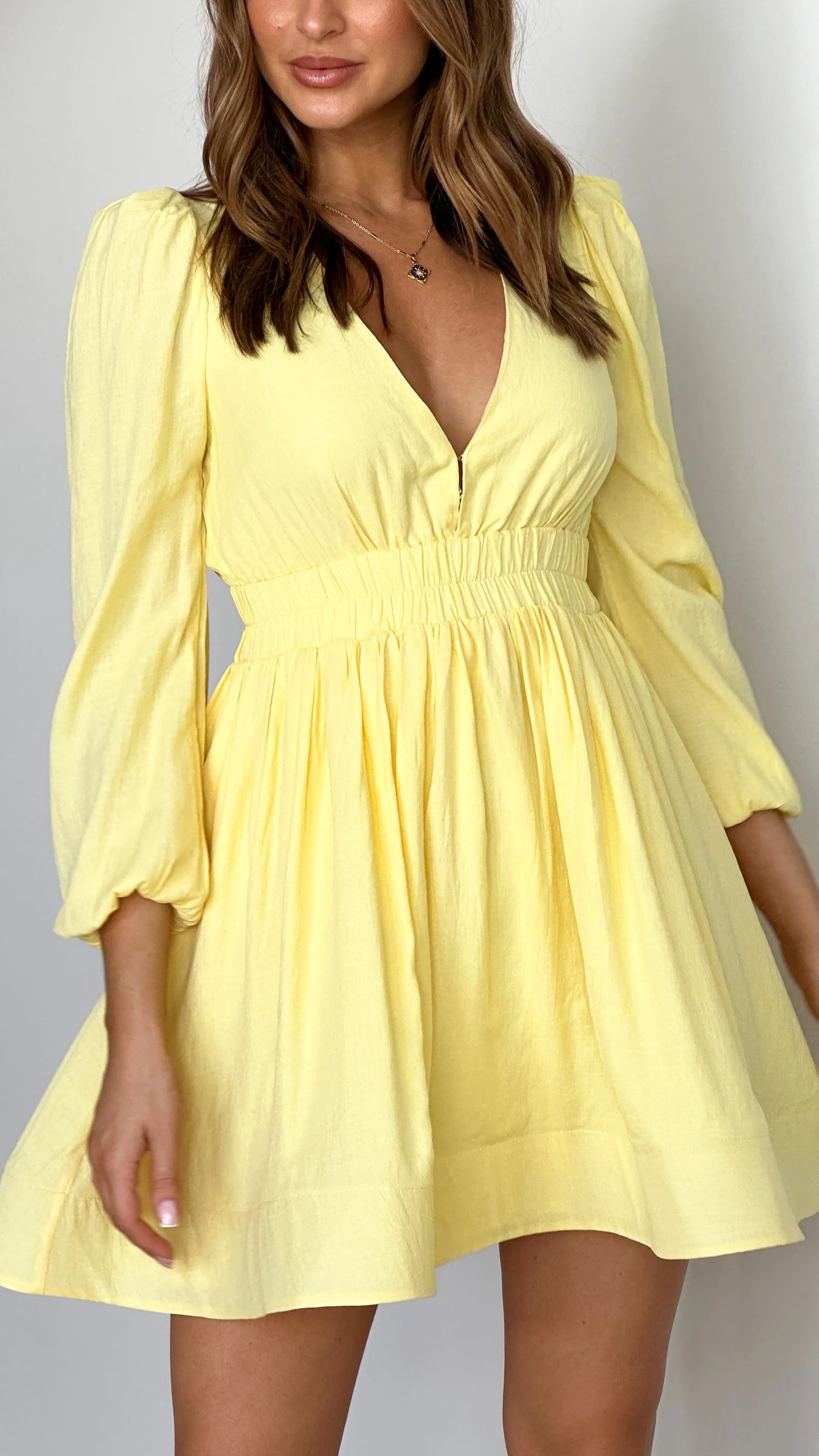 Charlotte Mini Dress - Yellow sold by Billy J product image thumbnail 3