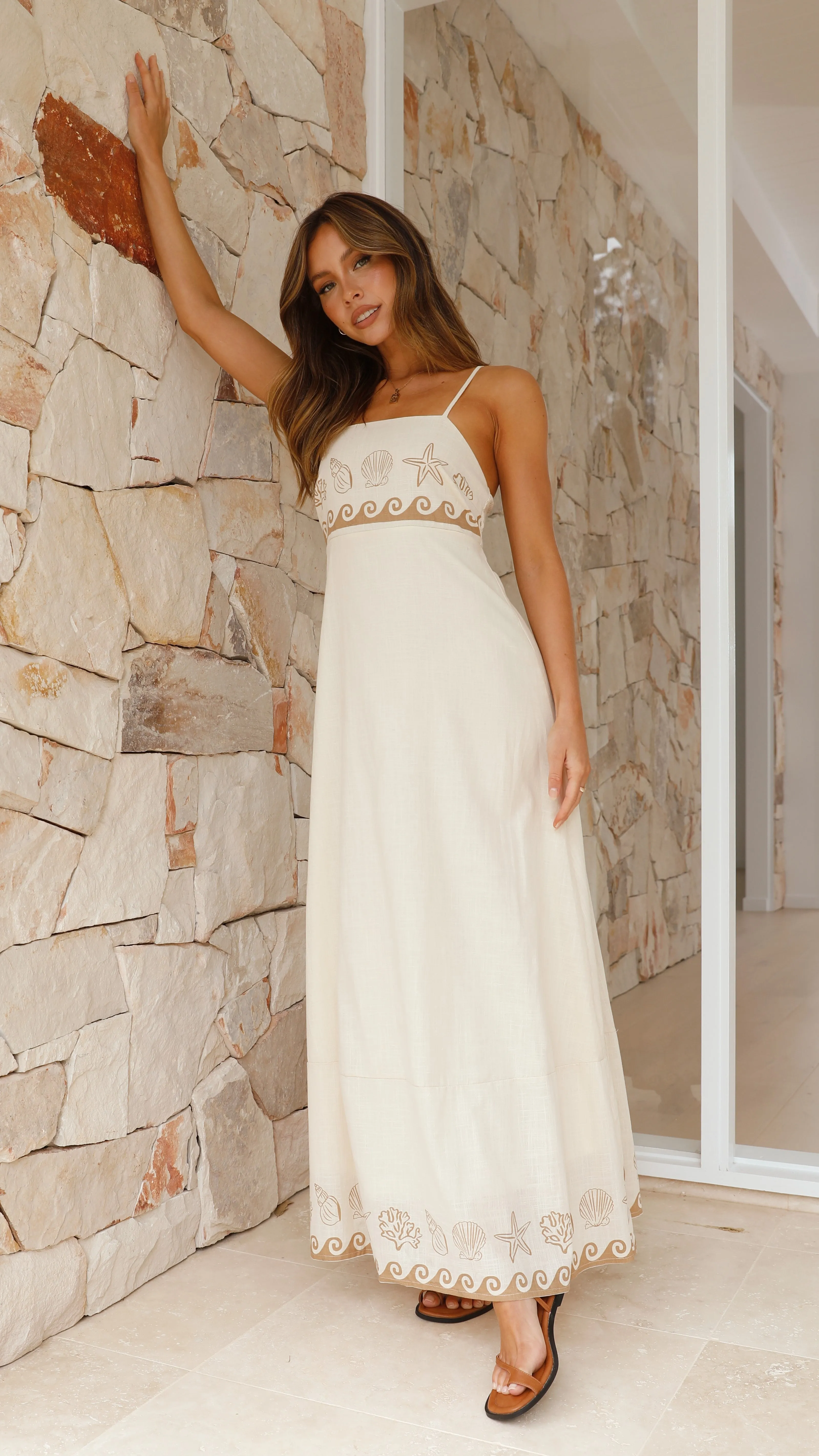 Jesse Maxi Dress - Beige / Tan Shell sold by Billy J product image thumbnail 5