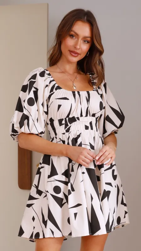 Mel Mini Dress - Beige/Black sold by Billy J