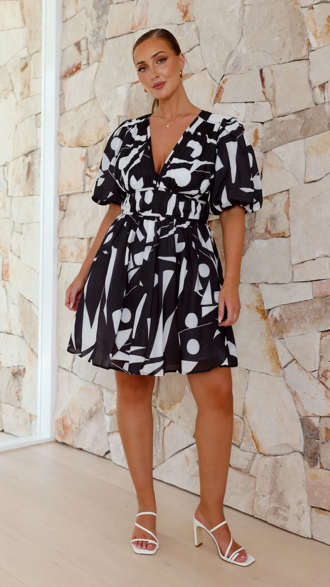 Venice Mini Dress - Black/White sold by Billy J product image thumbnail 5