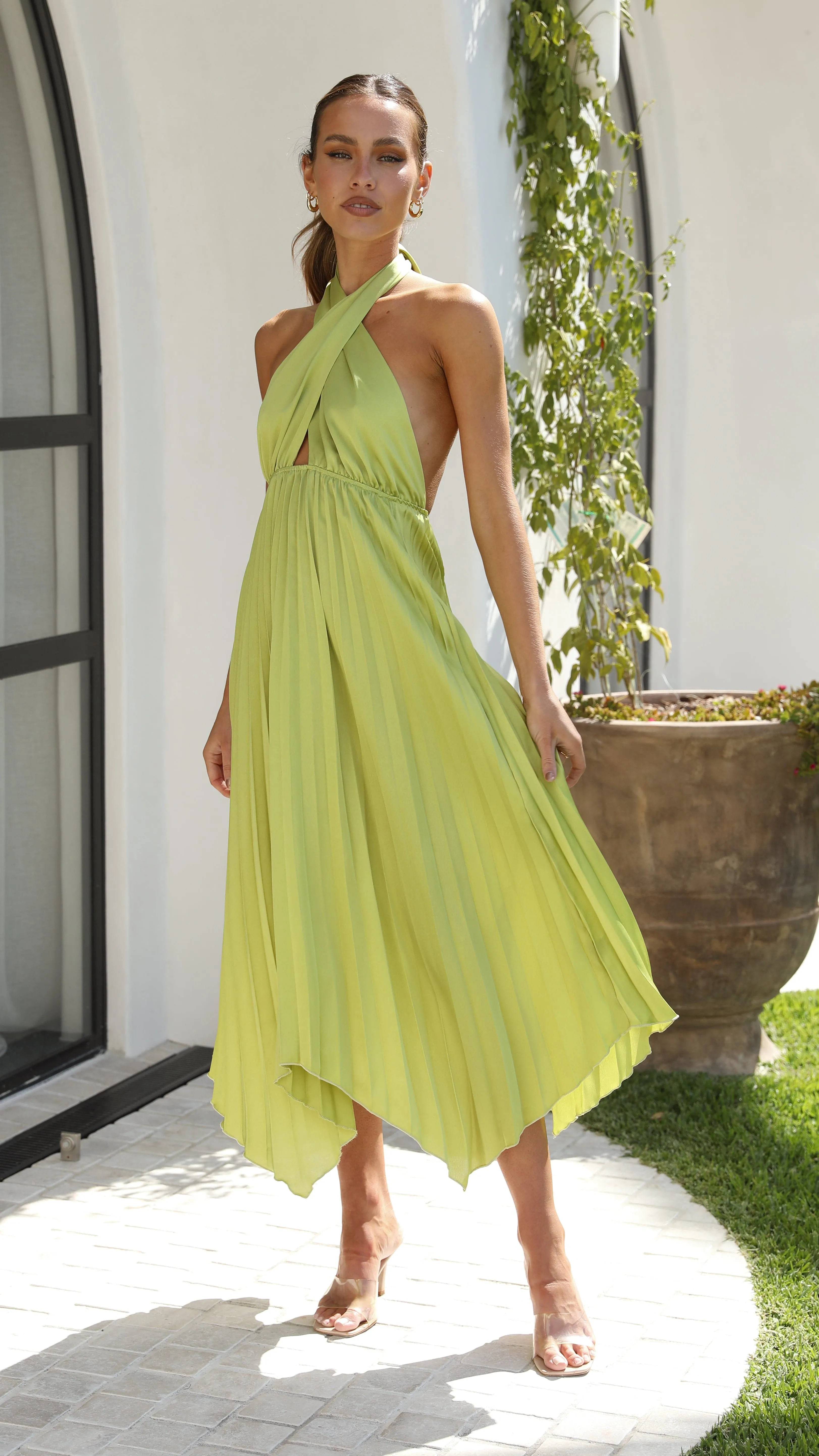 Miami Midi Dress - Lime sold by Billy J product image thumbnail 4