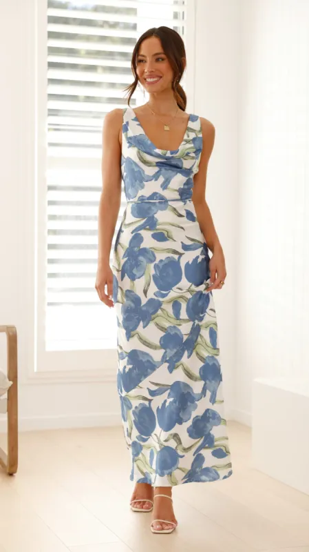 Alzira Maxi Dress - Blue Floral sold by Billy J