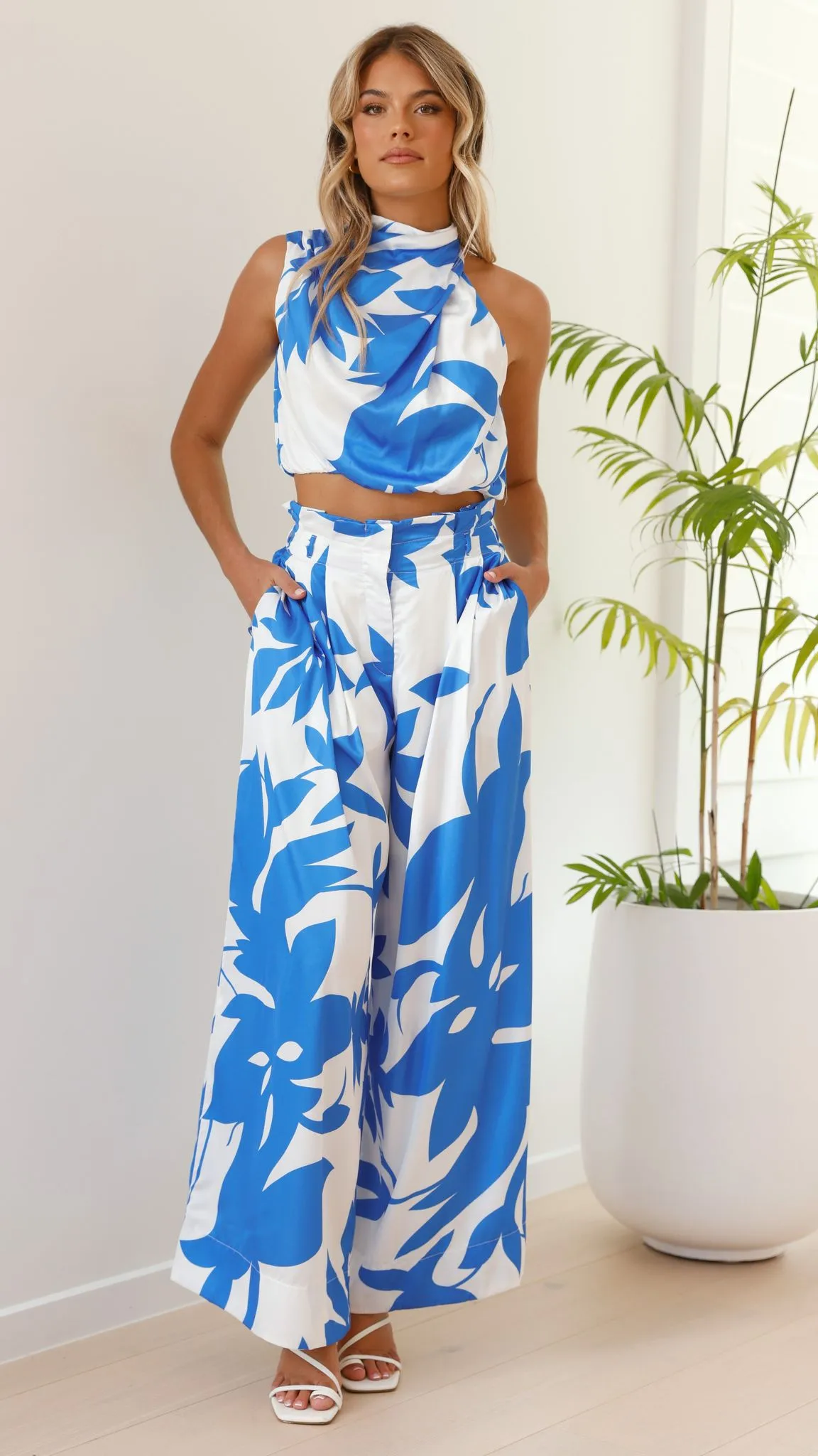 Stella Pants and Top Set - Blue/White Floral sold by Billy J product image thumbnail 3