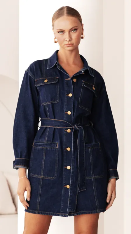 Kailas Mini Dress - Indigo Denim sold by Billy J