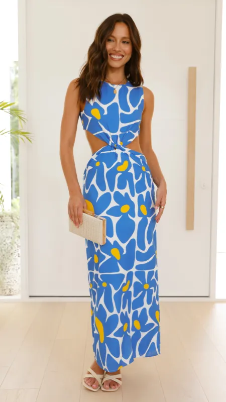Damiana Maxi Dress - Blue Daisy sold by Billy J