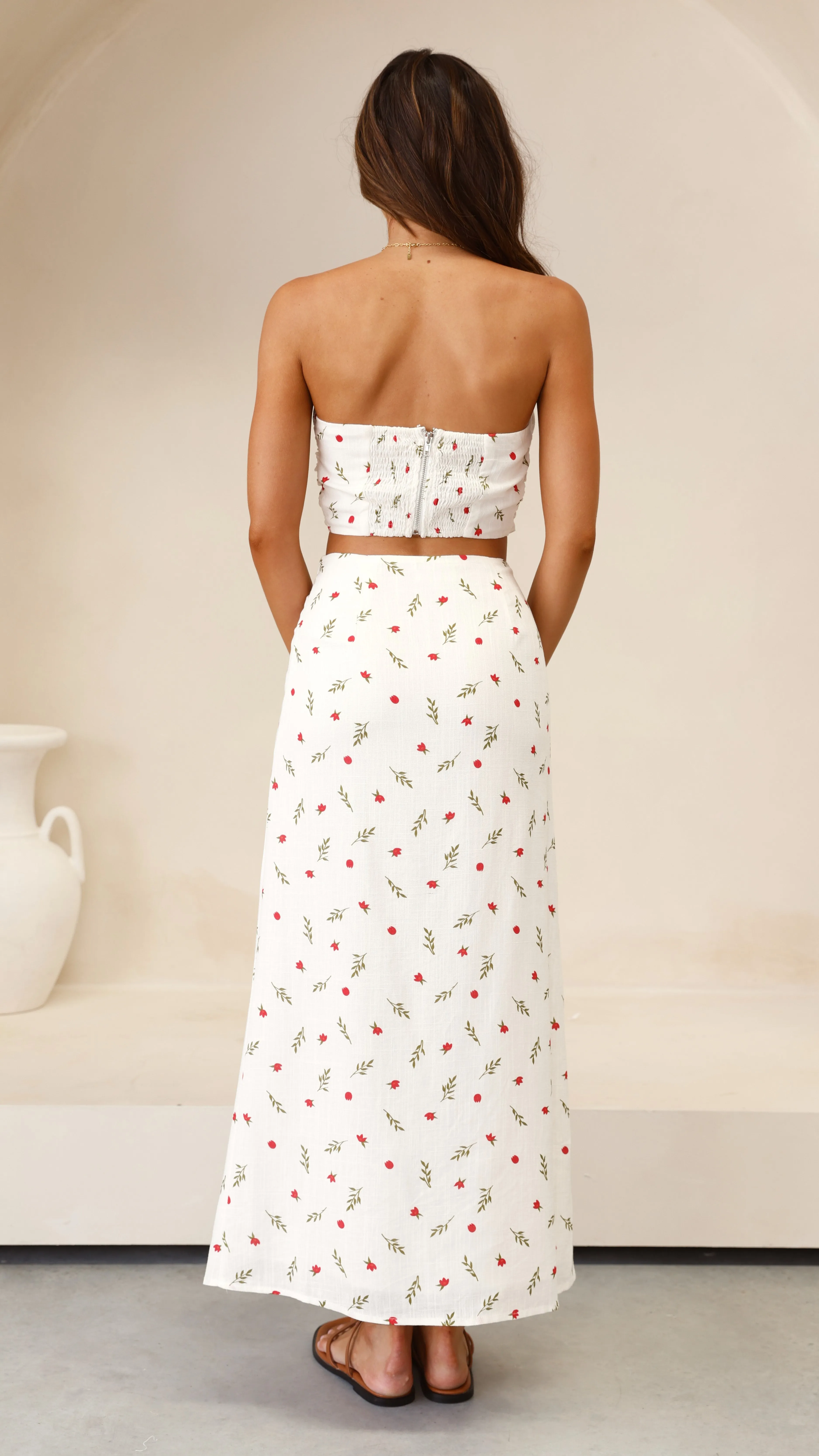 Sabriel Strapless Top - Red / Green Floral sold by Billy J product image thumbnail 2