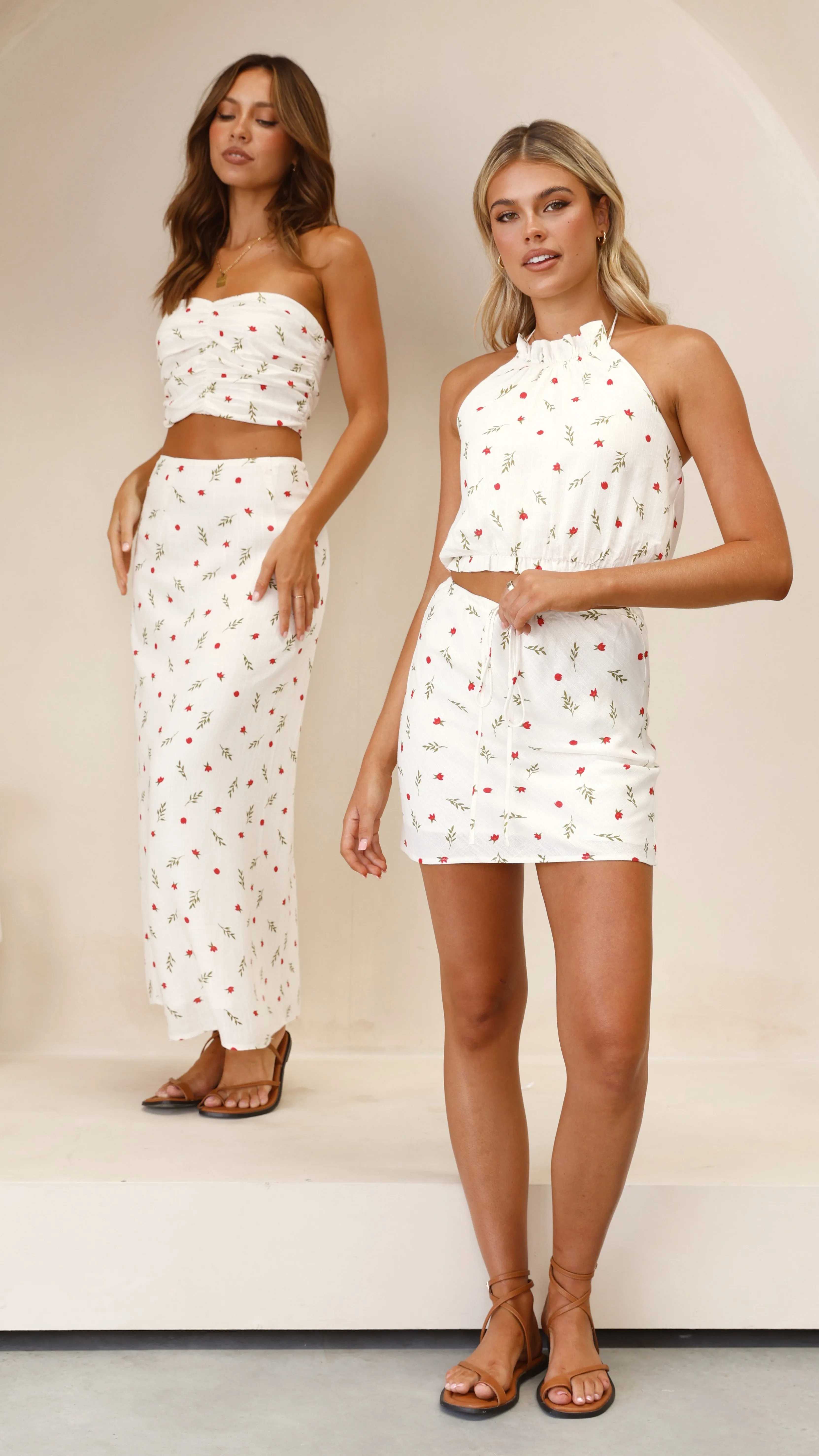 Sabriel Strapless Top - Red / Green Floral sold by Billy J product image thumbnail 4