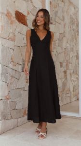 Maxine Midi Dress - Black sold by Billy J
