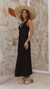 Maxine Midi Dress - Black sold by Billy J