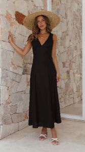 Maxine Midi Dress - Black sold by Billy J