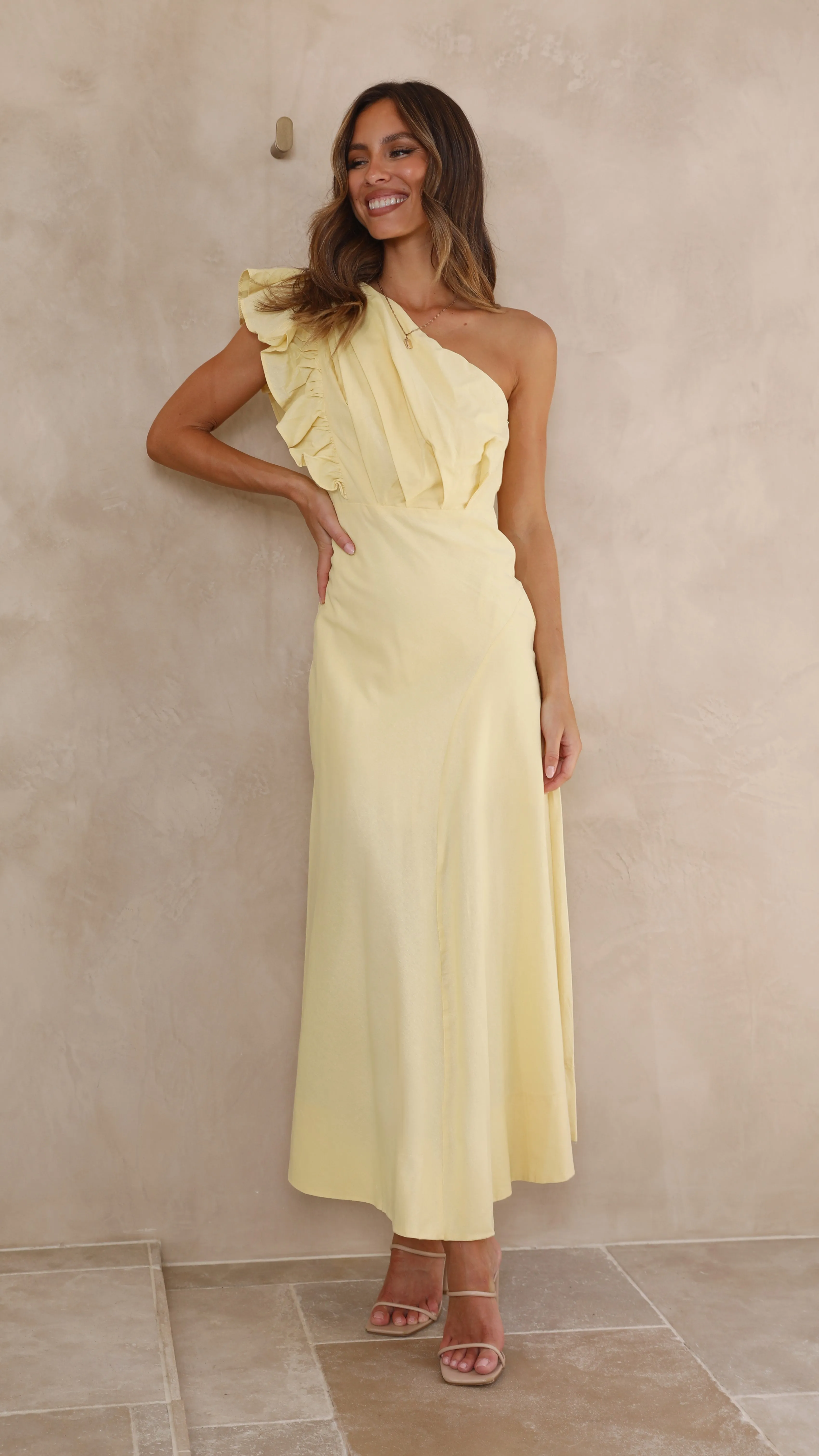 Stassie Midi Dress - Butter sold by Billy J