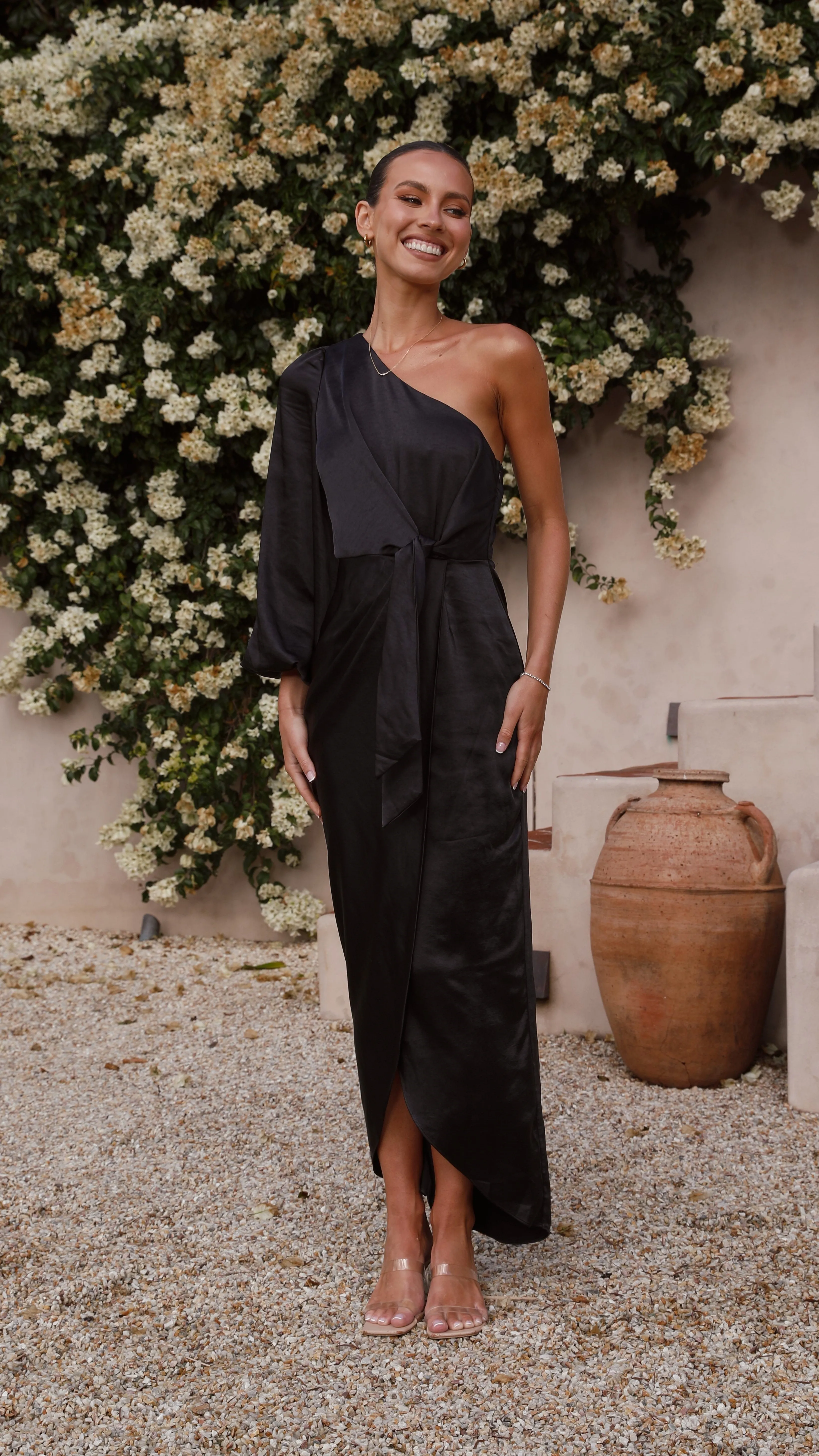 Heidi One Shoulder Maxi Dress - Black sold by Billy J product image thumbnail 5