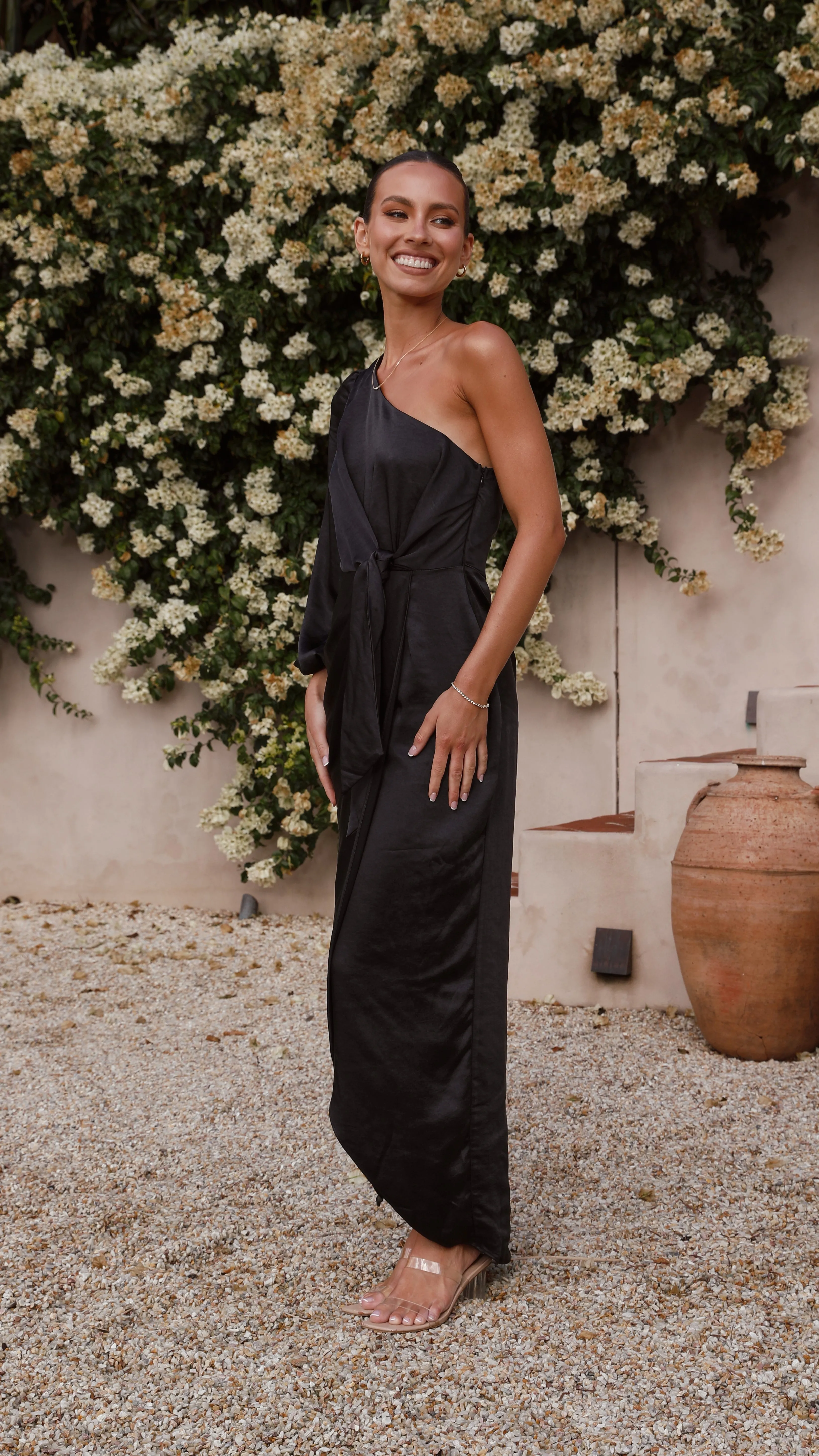 Heidi One Shoulder Maxi Dress - Black sold by Billy J product image thumbnail 3