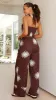 Alara Pant - Choc/Creme Sun Print sold by Billy J