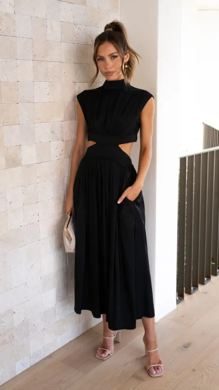 Cindie Midi Dress - Black sold by Billy J