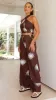 Alara Pant - Choc/Creme Sun Print sold by Billy J