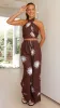 Alara Pant - Choc/Creme Sun Print sold by Billy J
