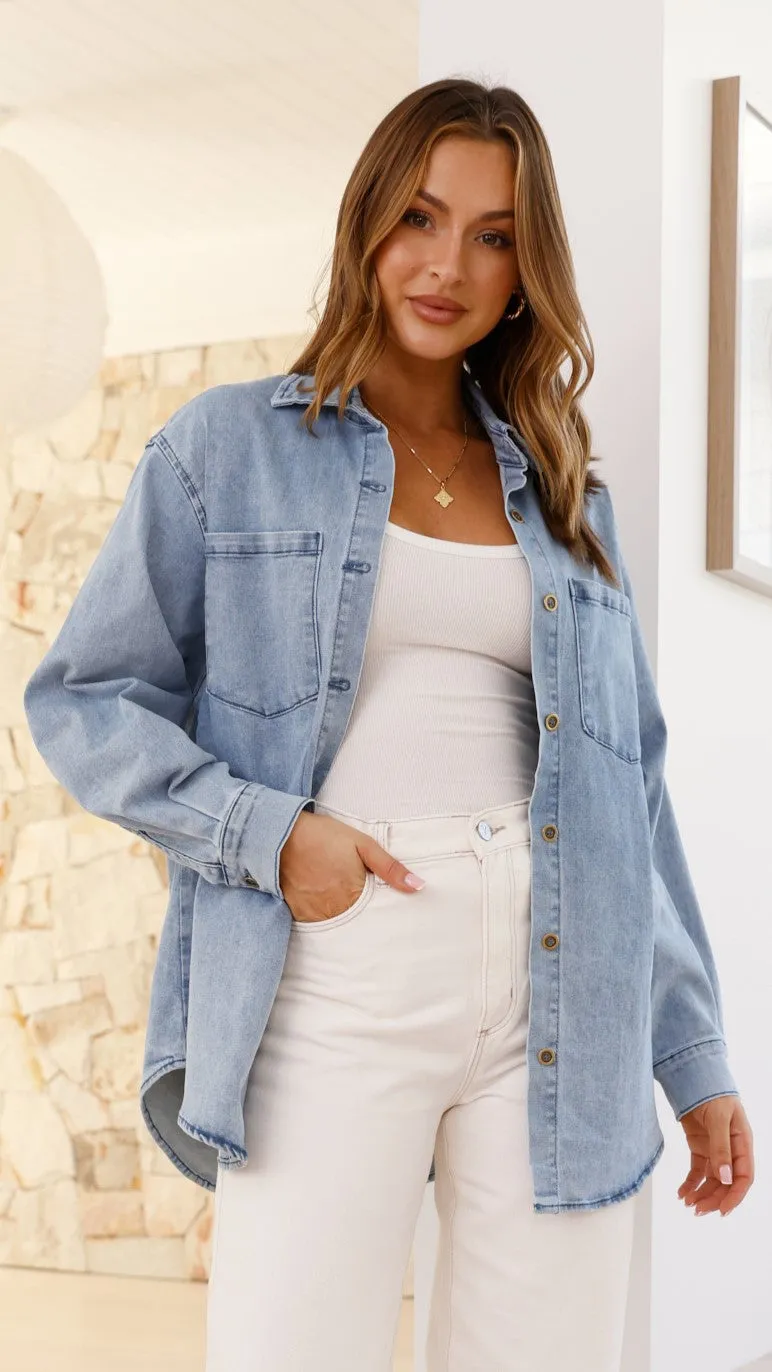 Nakeisha Shirt - Mid Blue Denim sold by Billy J product image thumbnail 2