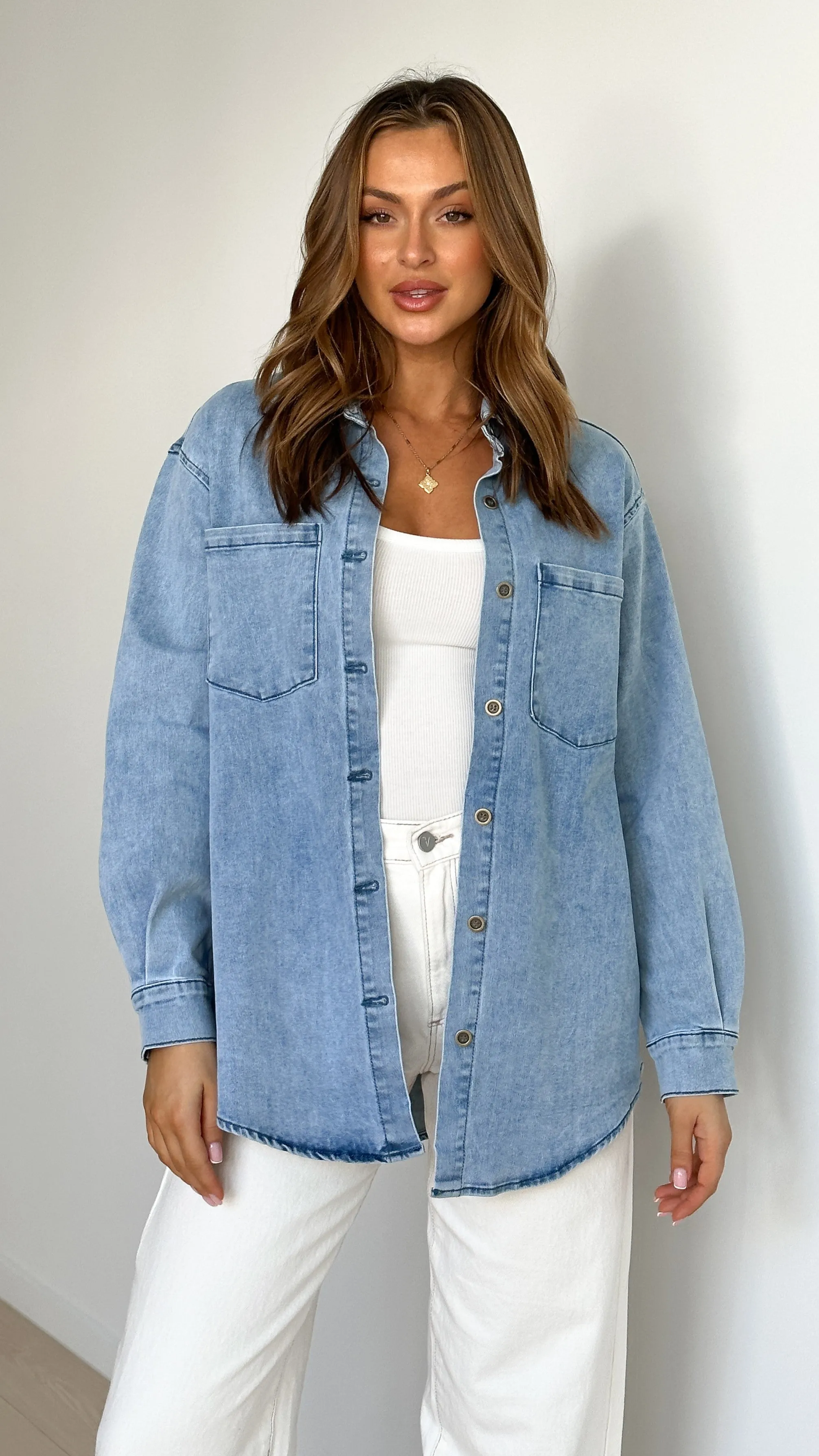 Nakeisha Shirt - Mid Blue Denim sold by Billy J product image thumbnail 4