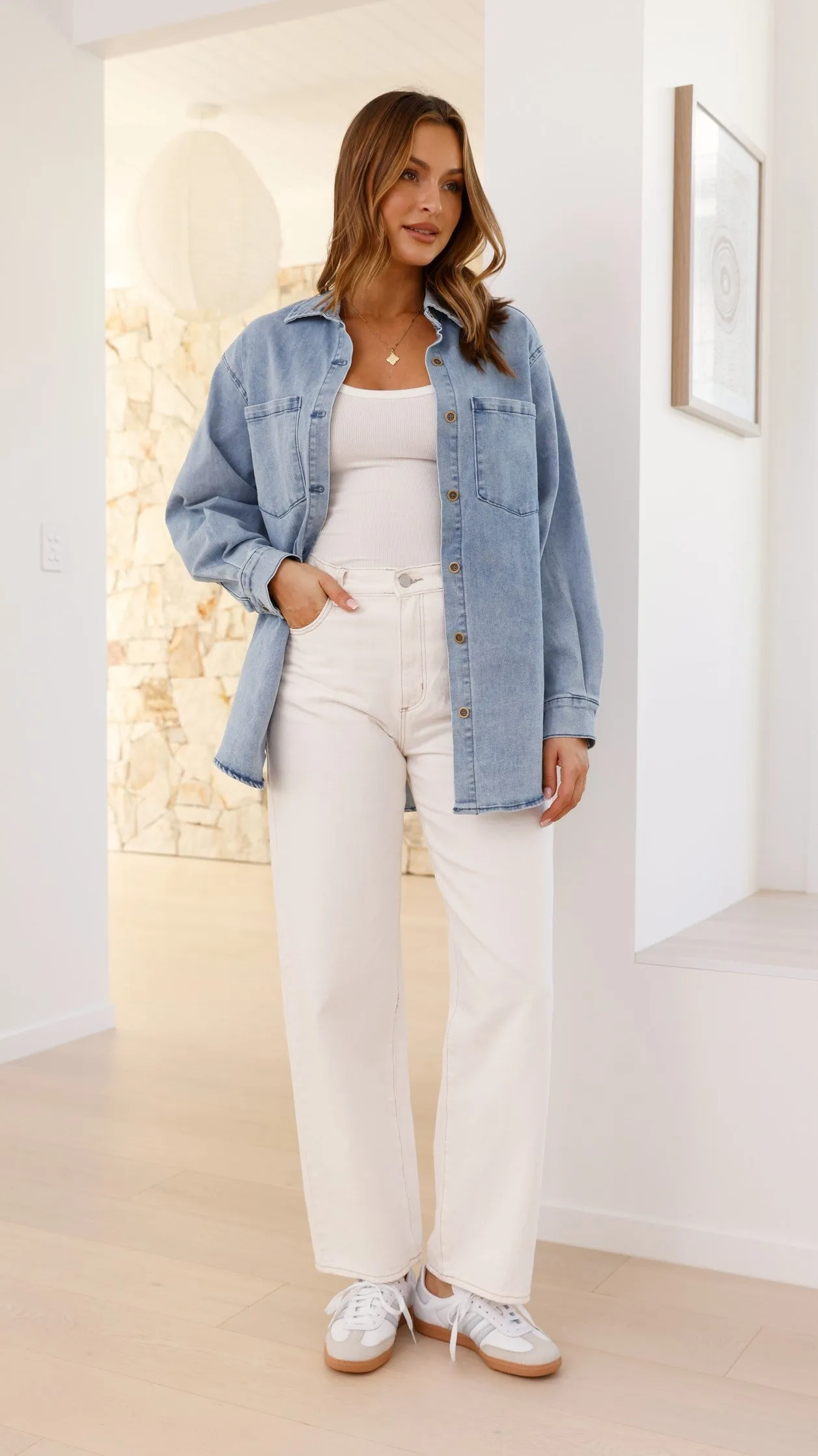 Nakeisha Shirt - Mid Blue Denim sold by Billy J product image thumbnail 5