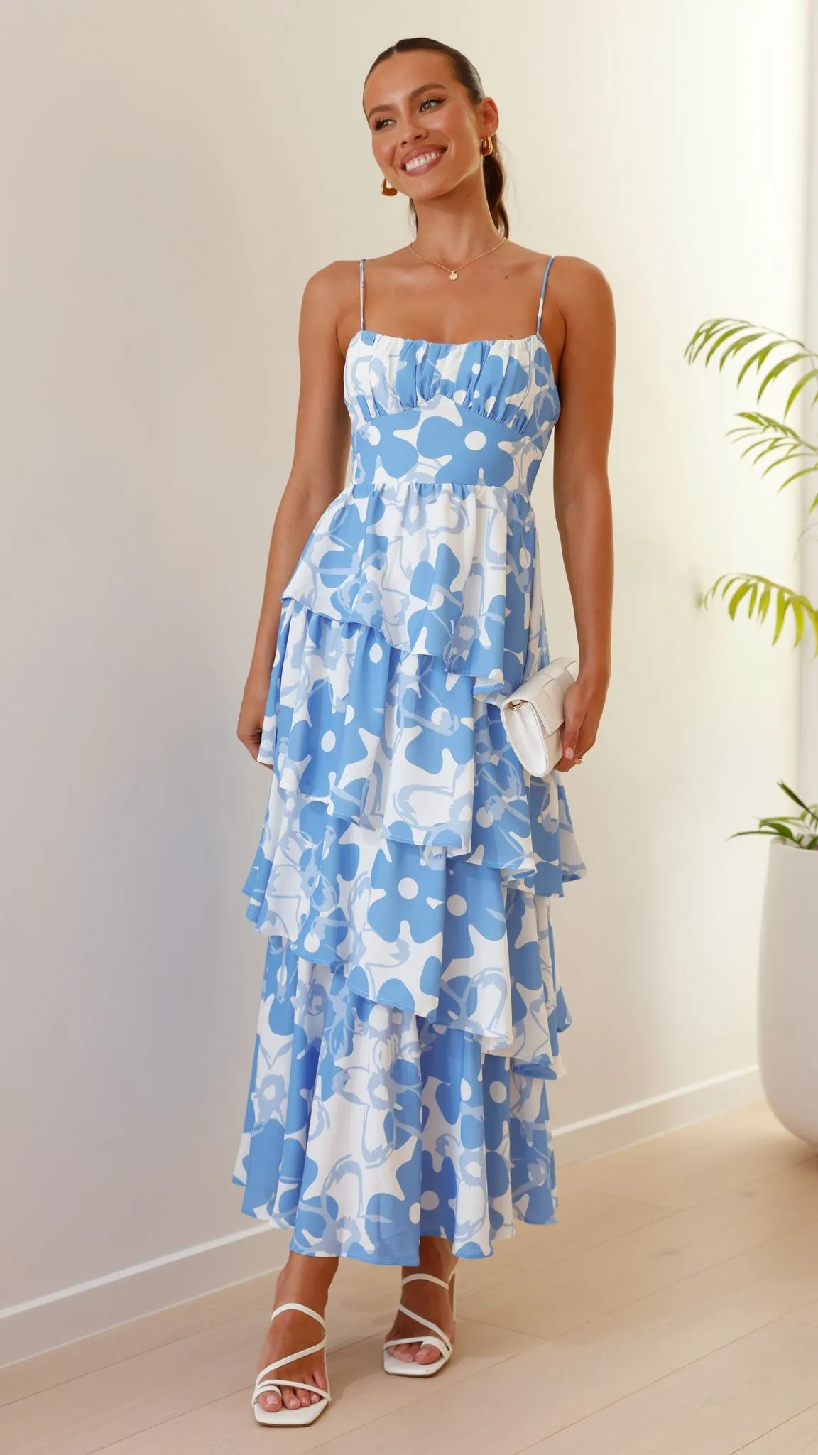 Karma Maxi Dress - Blue/White sold by Billy J