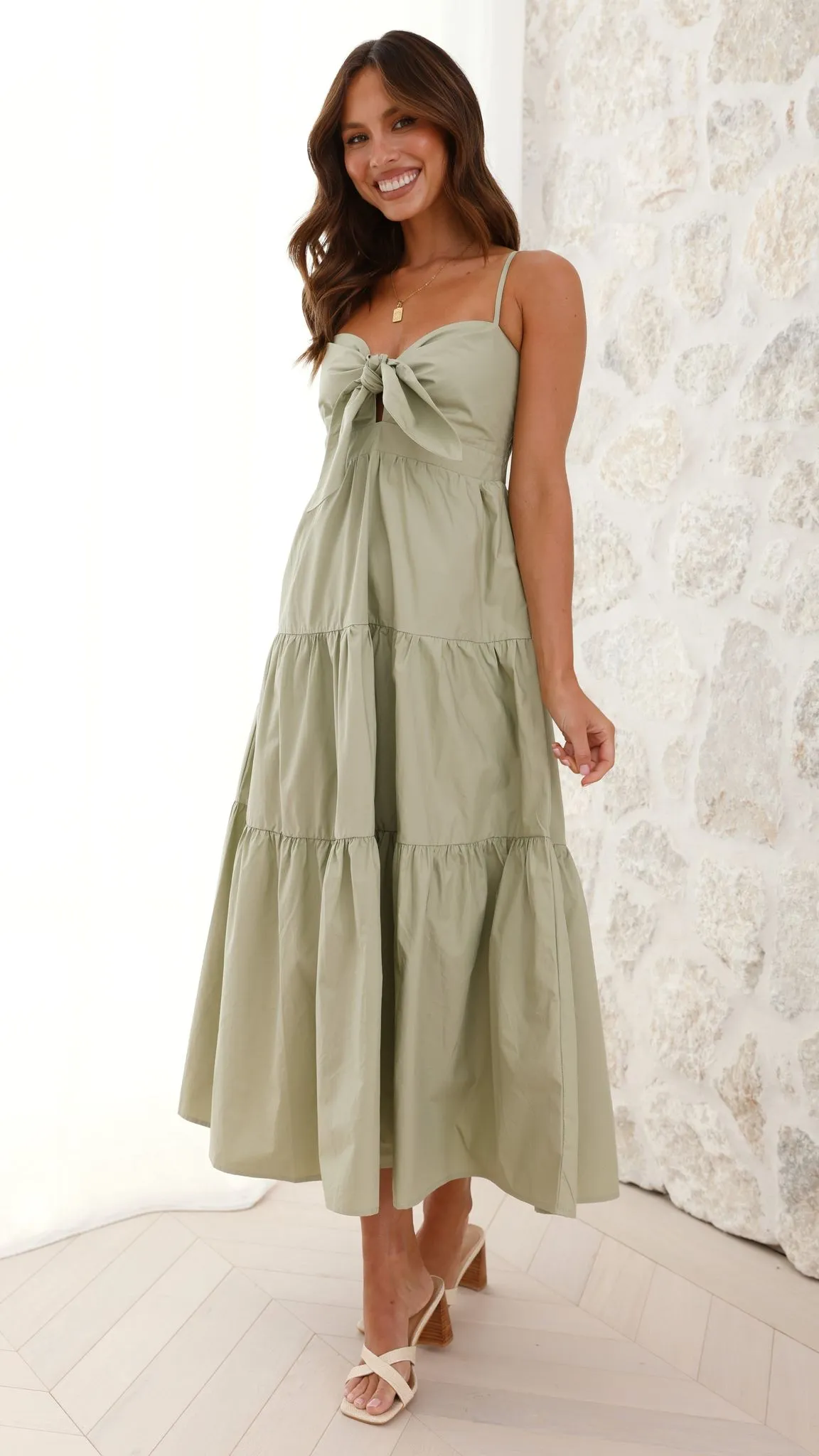 Iggy Midi Dress - Sage sold by Billy J