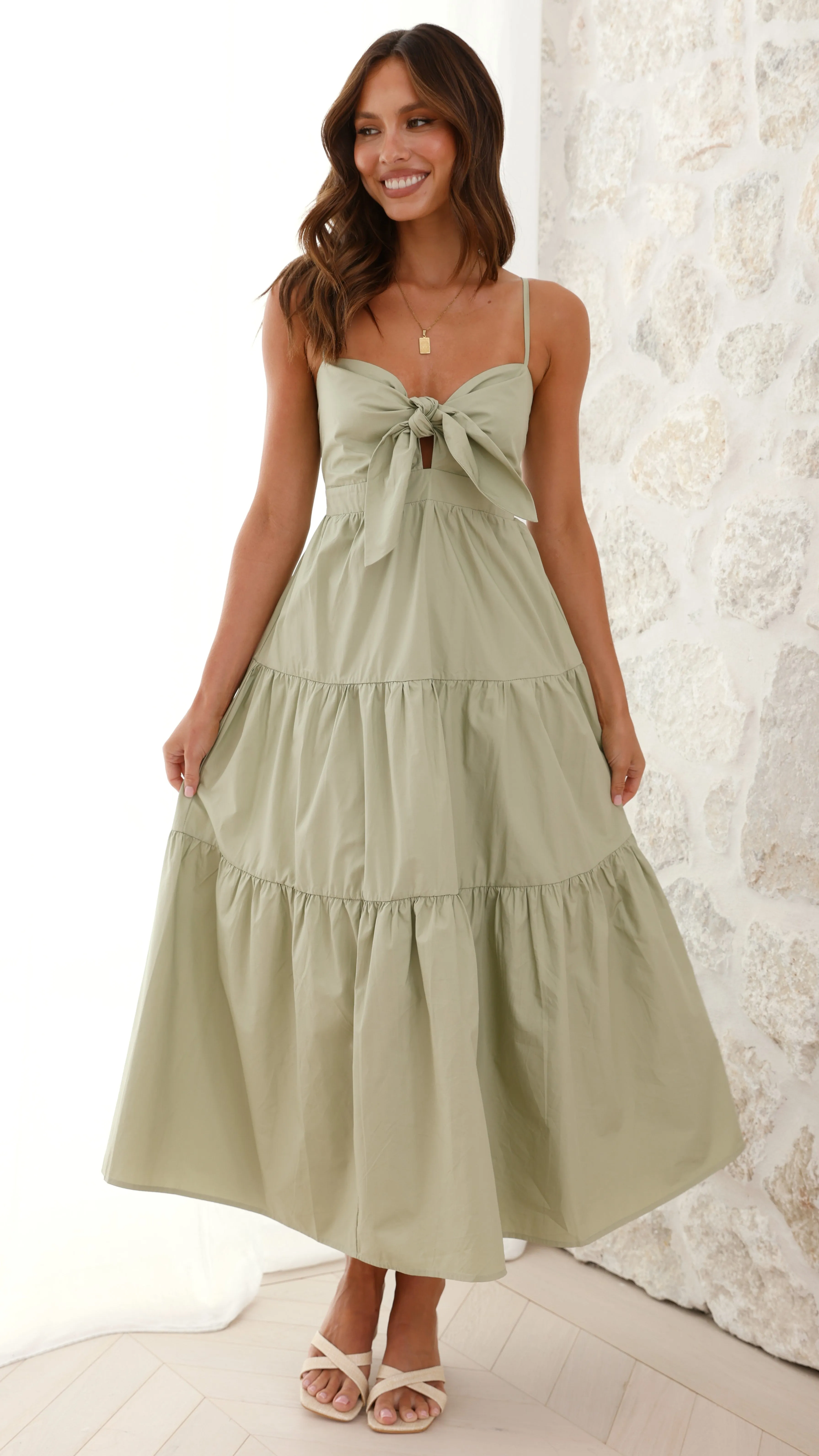 Iggy Midi Dress - Sage sold by Billy J product image thumbnail 3