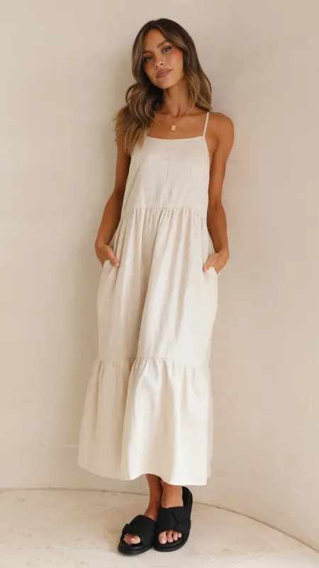 Nico Maxi Dress - Natural sold by Billy J