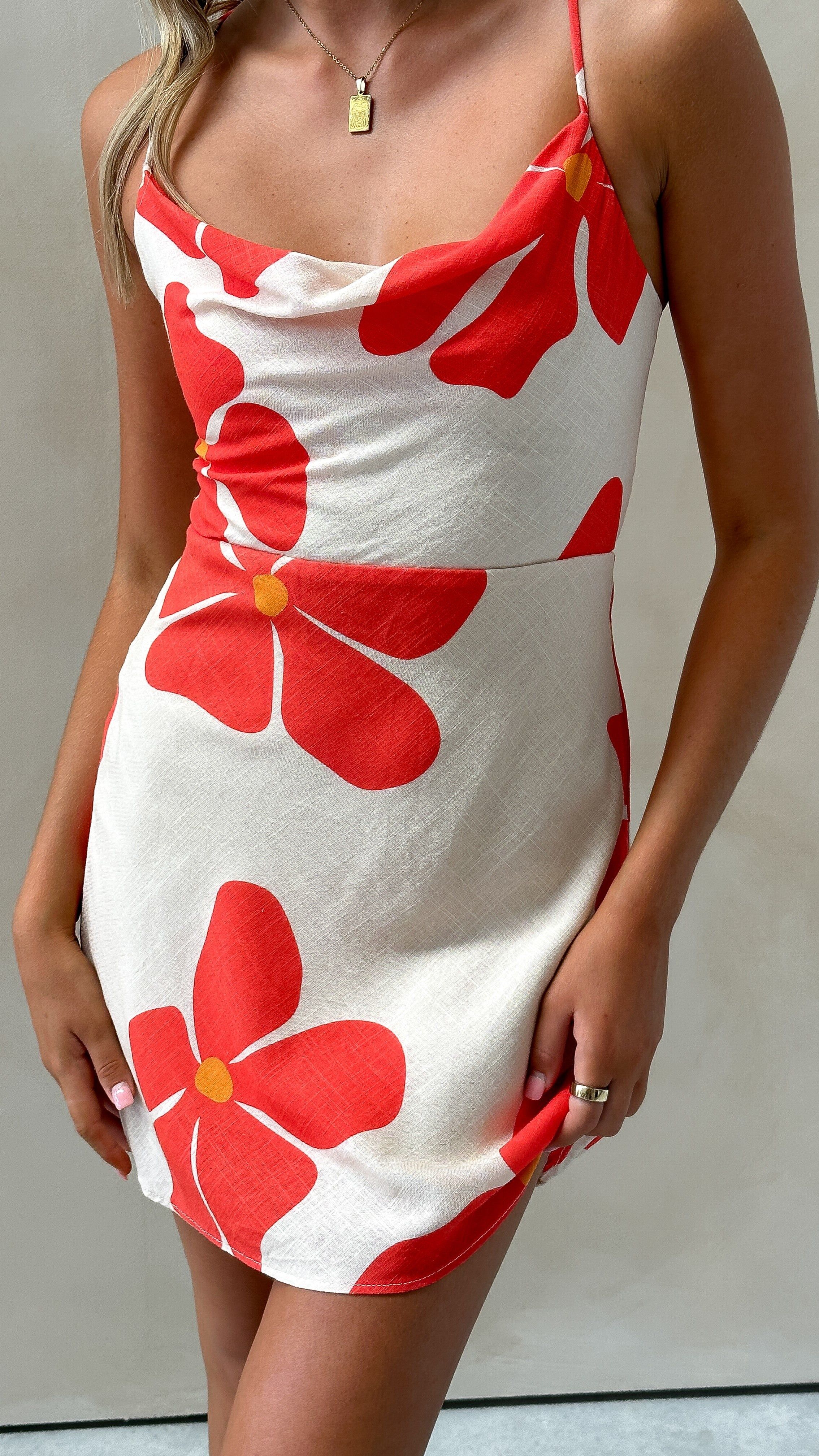 Bella Mini Dress - Hibiscus sold by Billy J