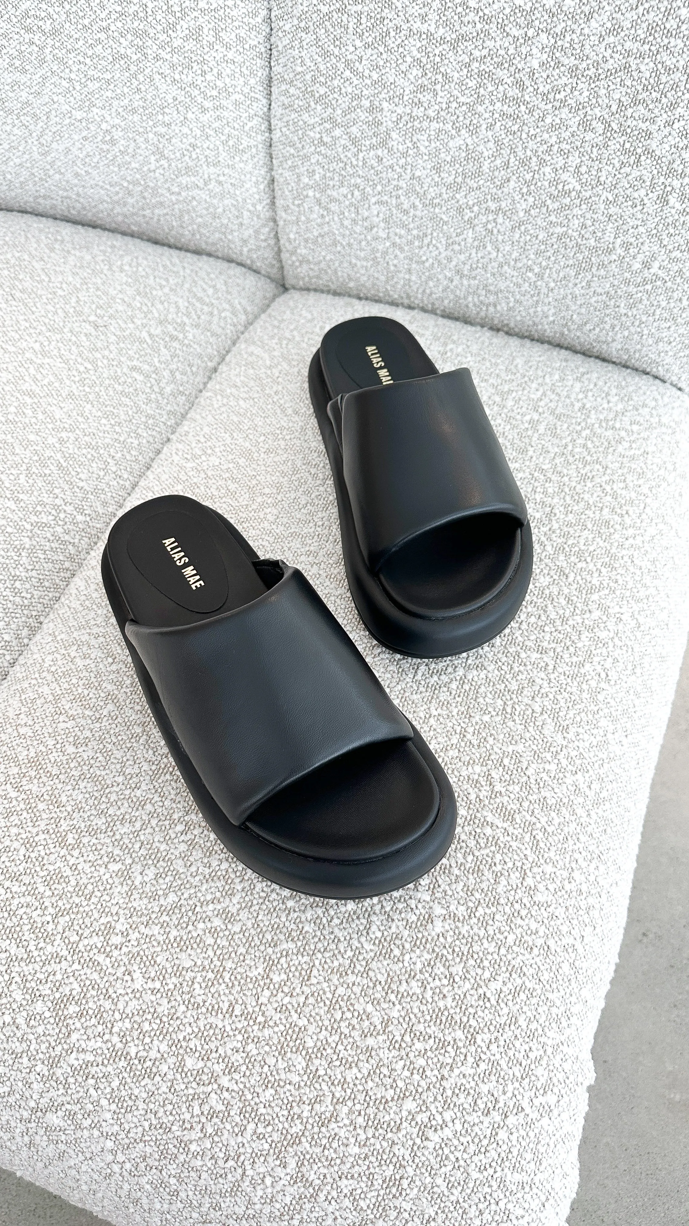 Thea Slide - Black Leather sold by Billy J