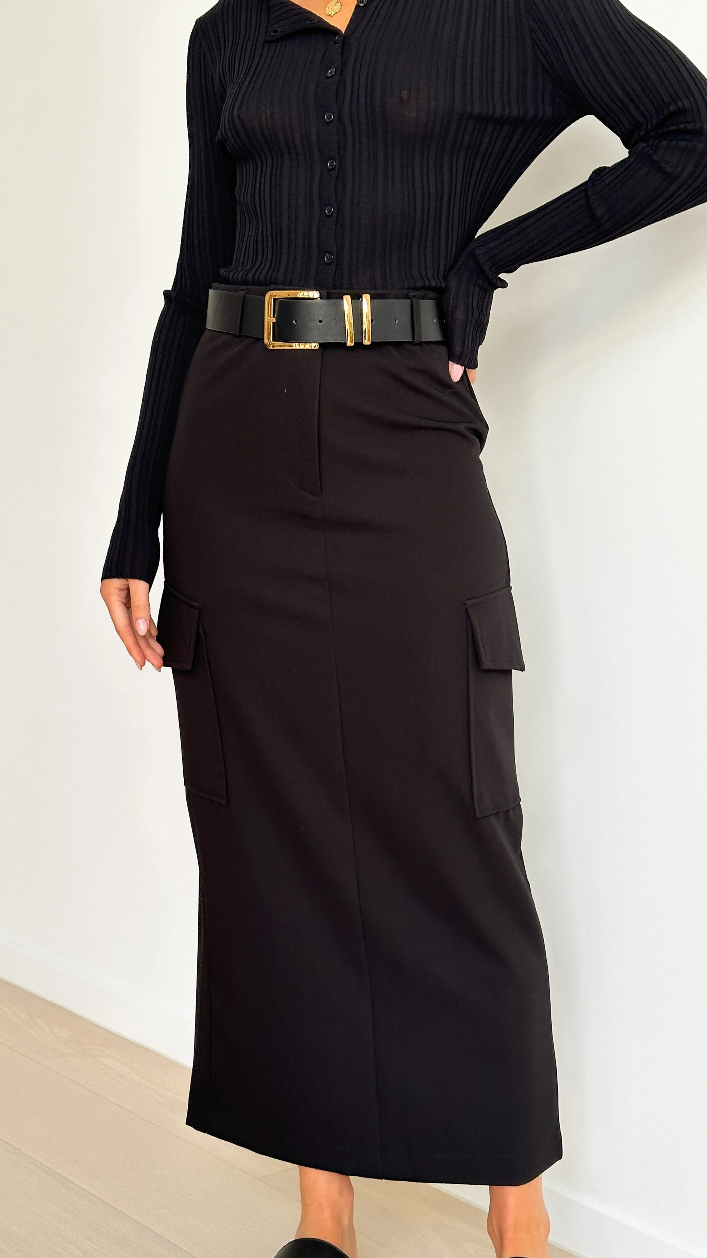 Macy Maxi Skirt - Black sold by Billy J product image thumbnail 2
