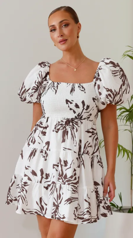 Bronty Mini Dress - Brown Floral sold by Billy J