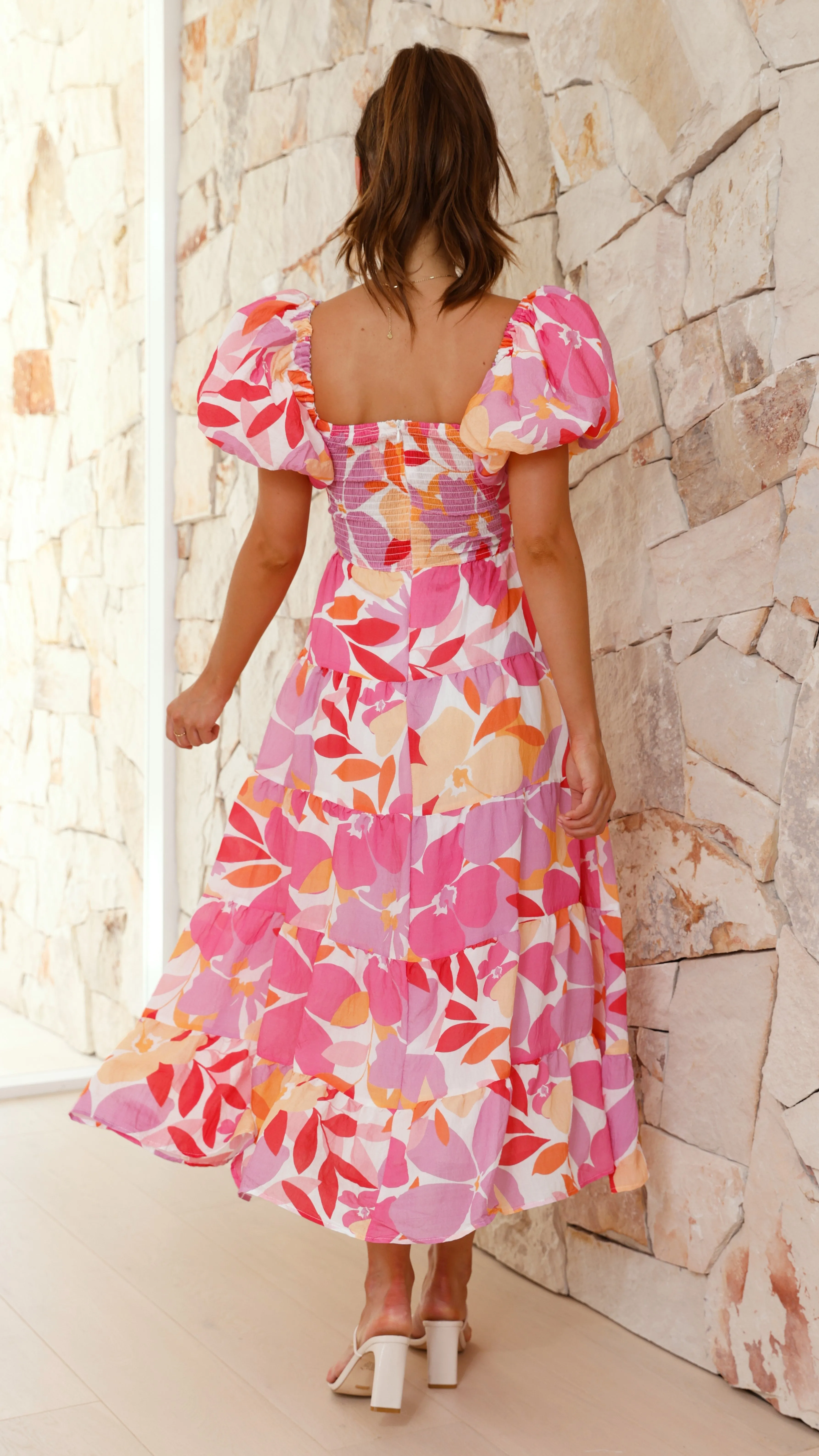 Zahrah Maxi Dress - Pink / Lilac Floral sold by Billy J product image thumbnail 2