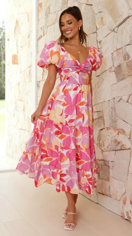 Zahrah Maxi Dress - Pink / Lilac Floral sold by Billy J