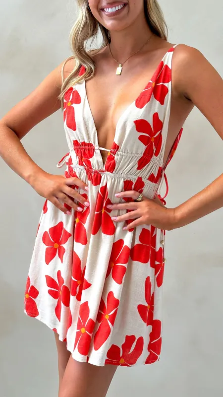 Solita Mini Dress - Hibiscus sold by Billy J