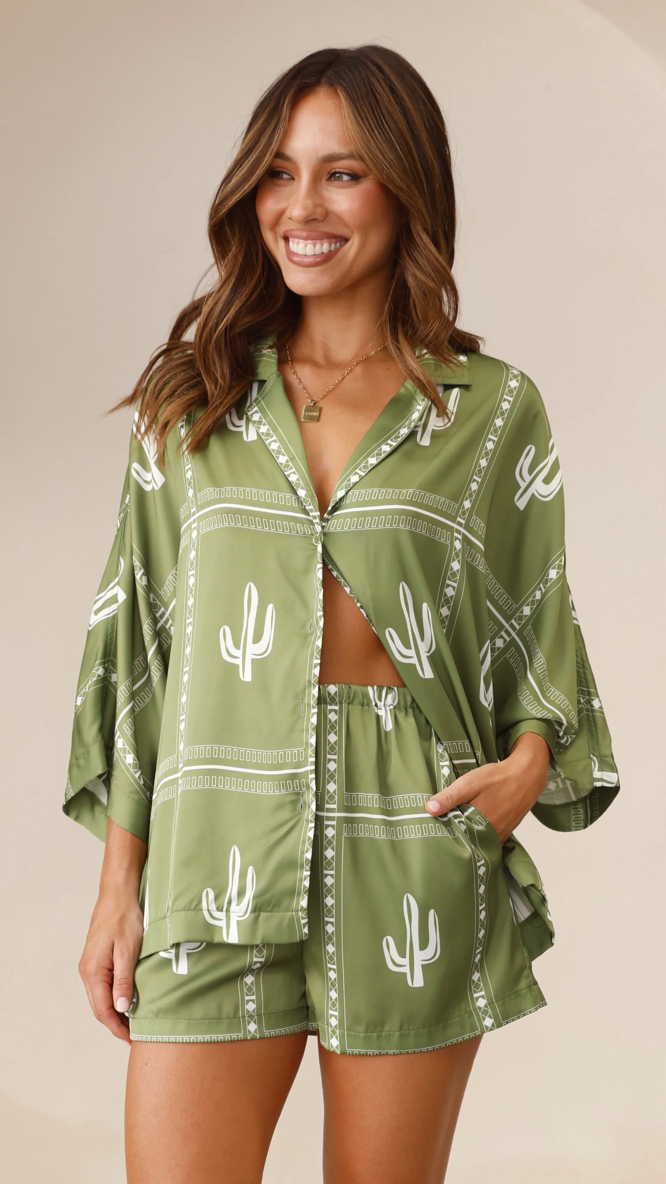 Nevada Shirt - Kiwi/Cream sold by Billy J product image thumbnail 4