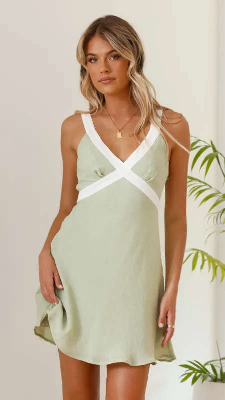 Trilly Mini Dress - Sage sold by Billy J