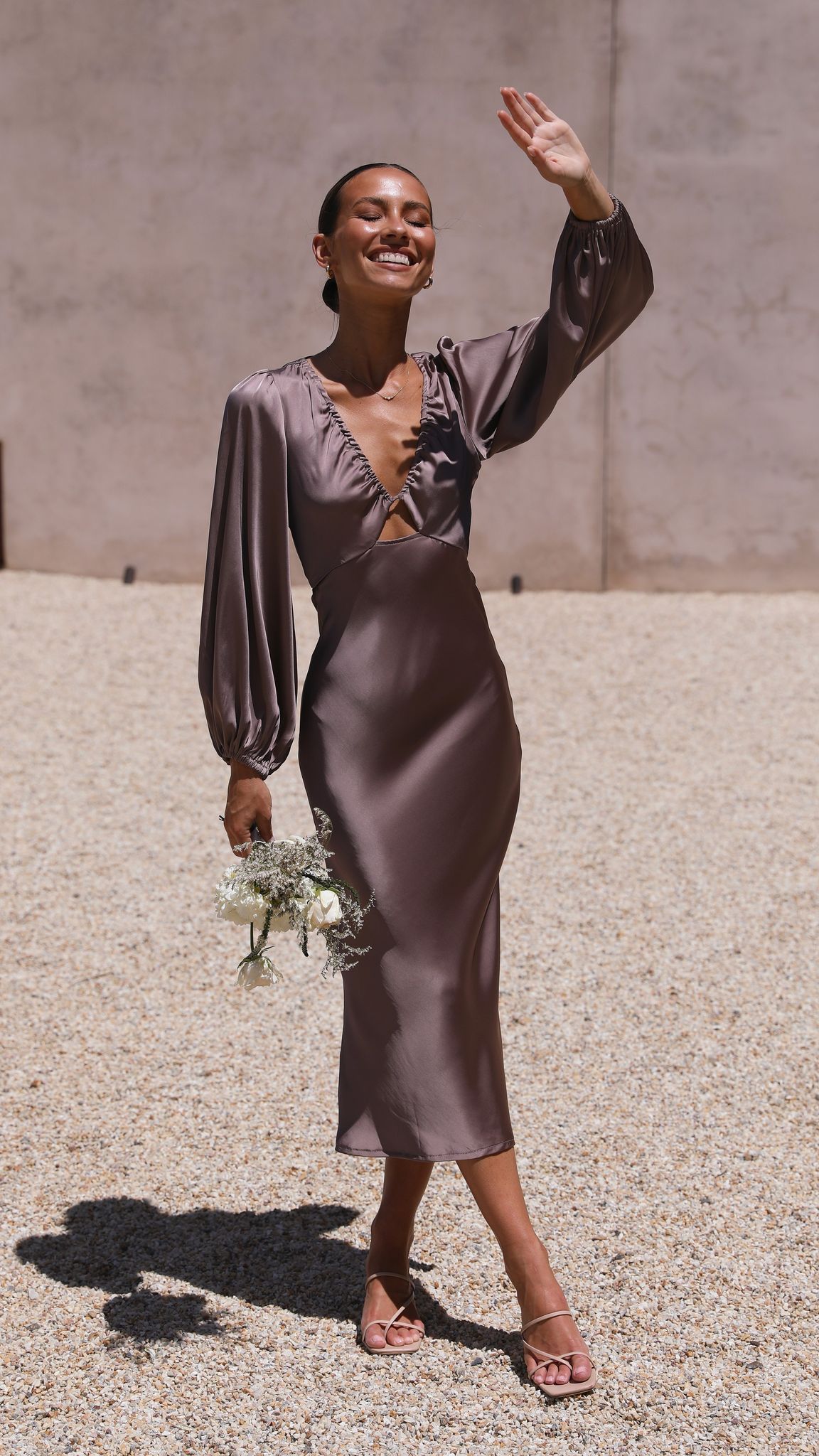 Cara Midi Dress - Mushroom sold by Billy J product image thumbnail 5