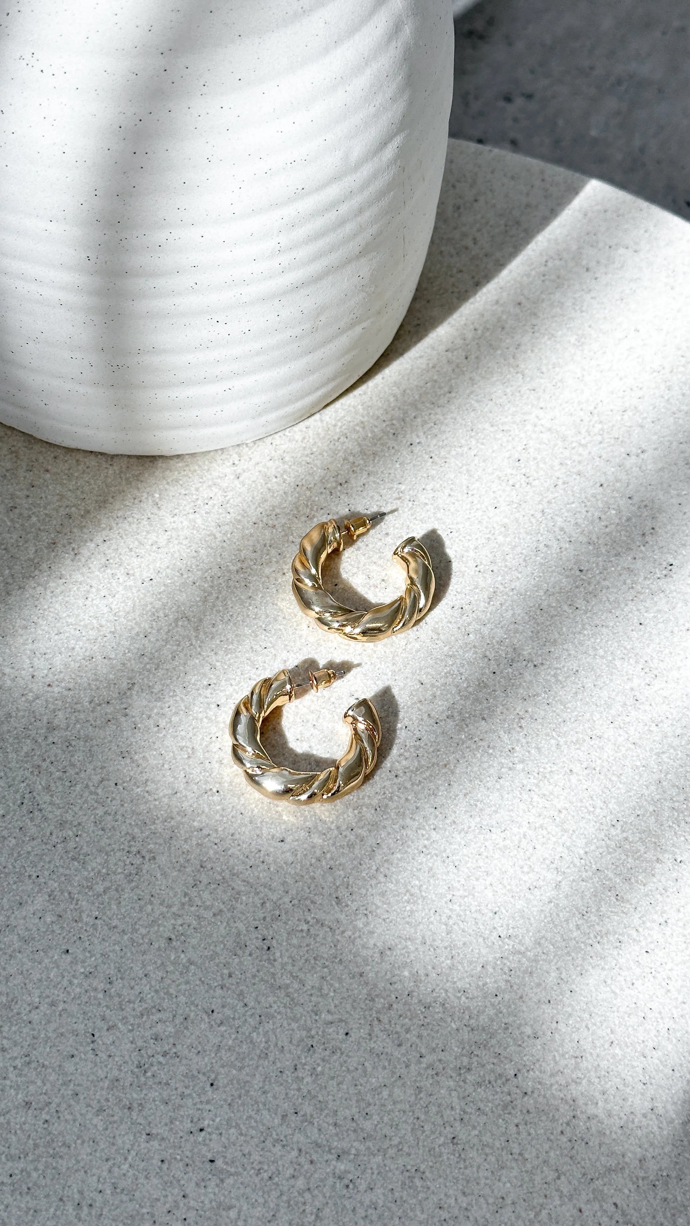 Amalie Hoop Earrings - Gold sold by Billy J product image thumbnail 3