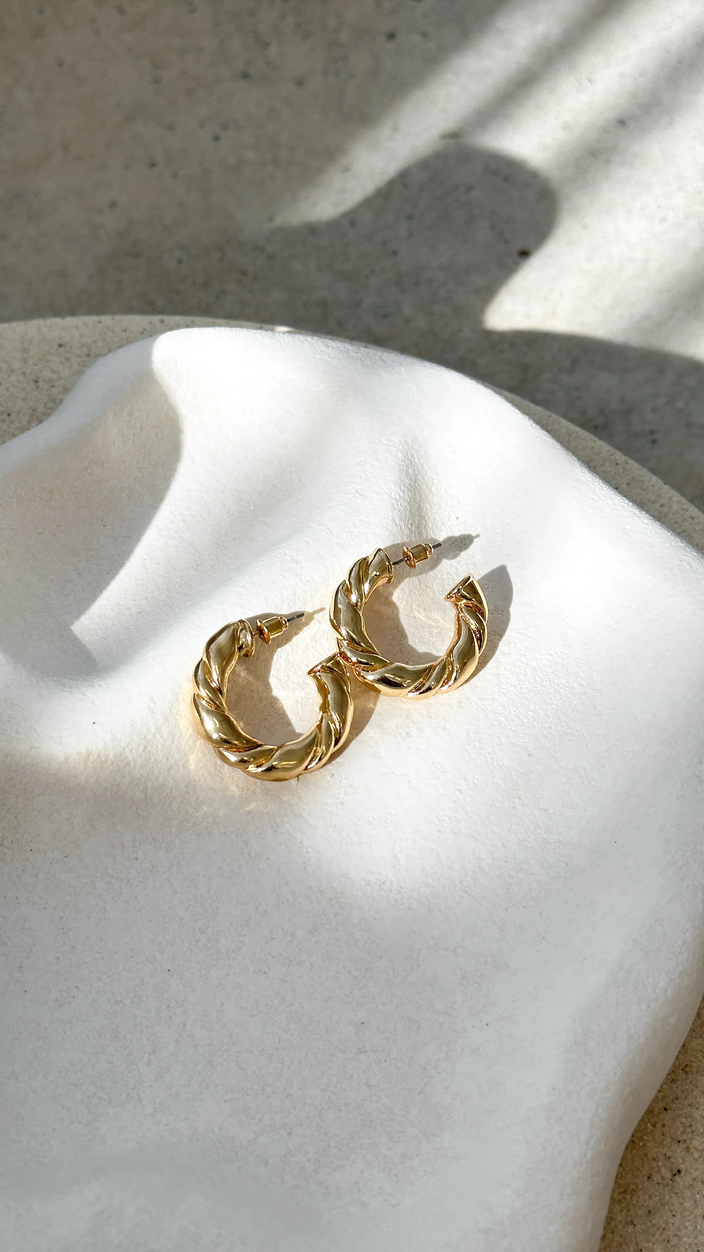 Amalie Hoop Earrings - Gold sold by Billy J