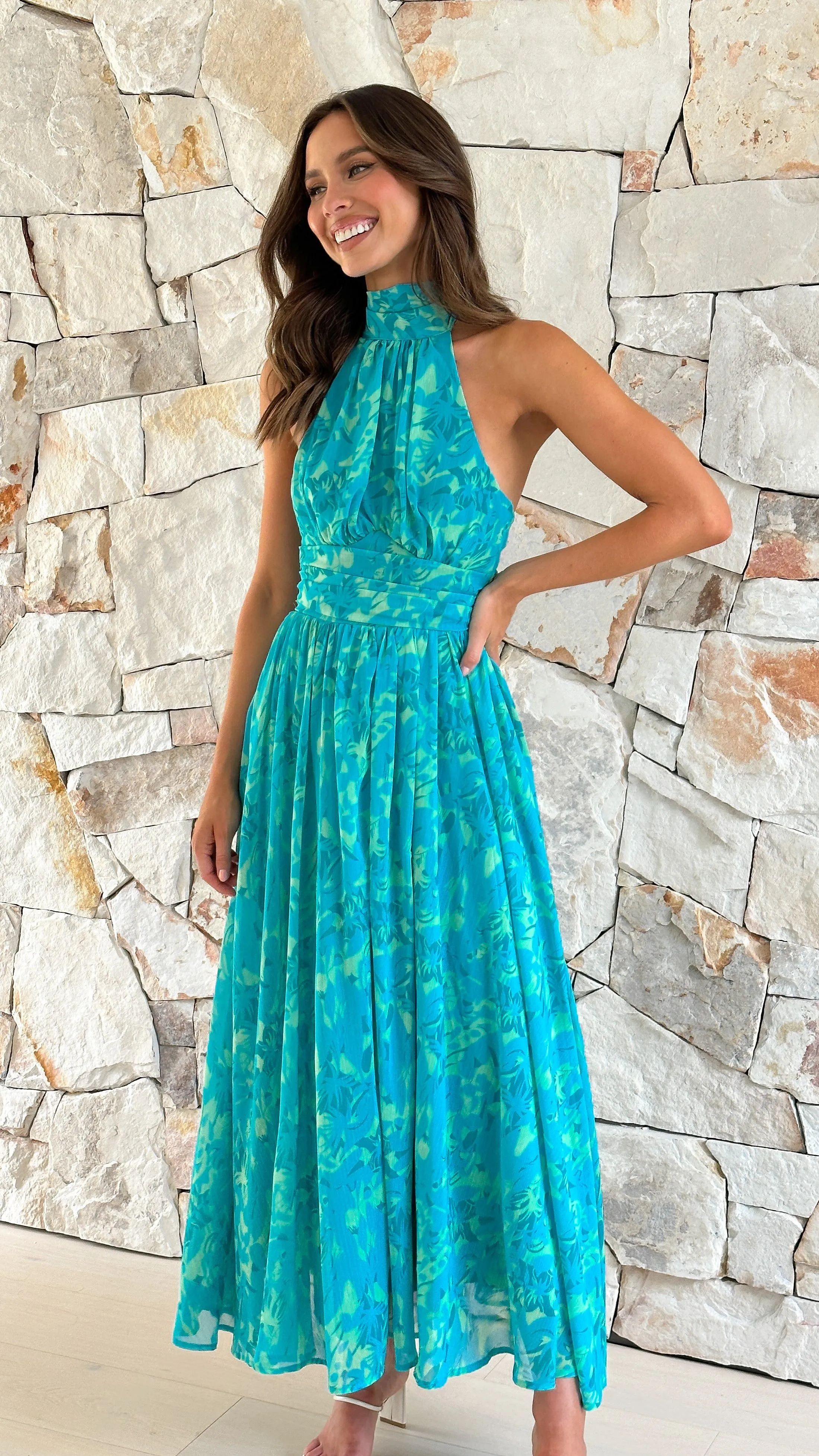 Zahava Maxi Dress - Green Floral sold by Billy J product image thumbnail 5