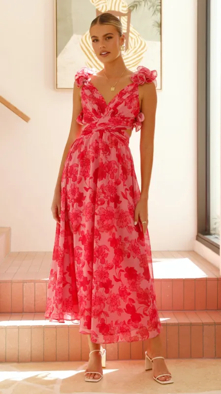 Galilhai Maxi Dress - Pink Floral sold by Billy J