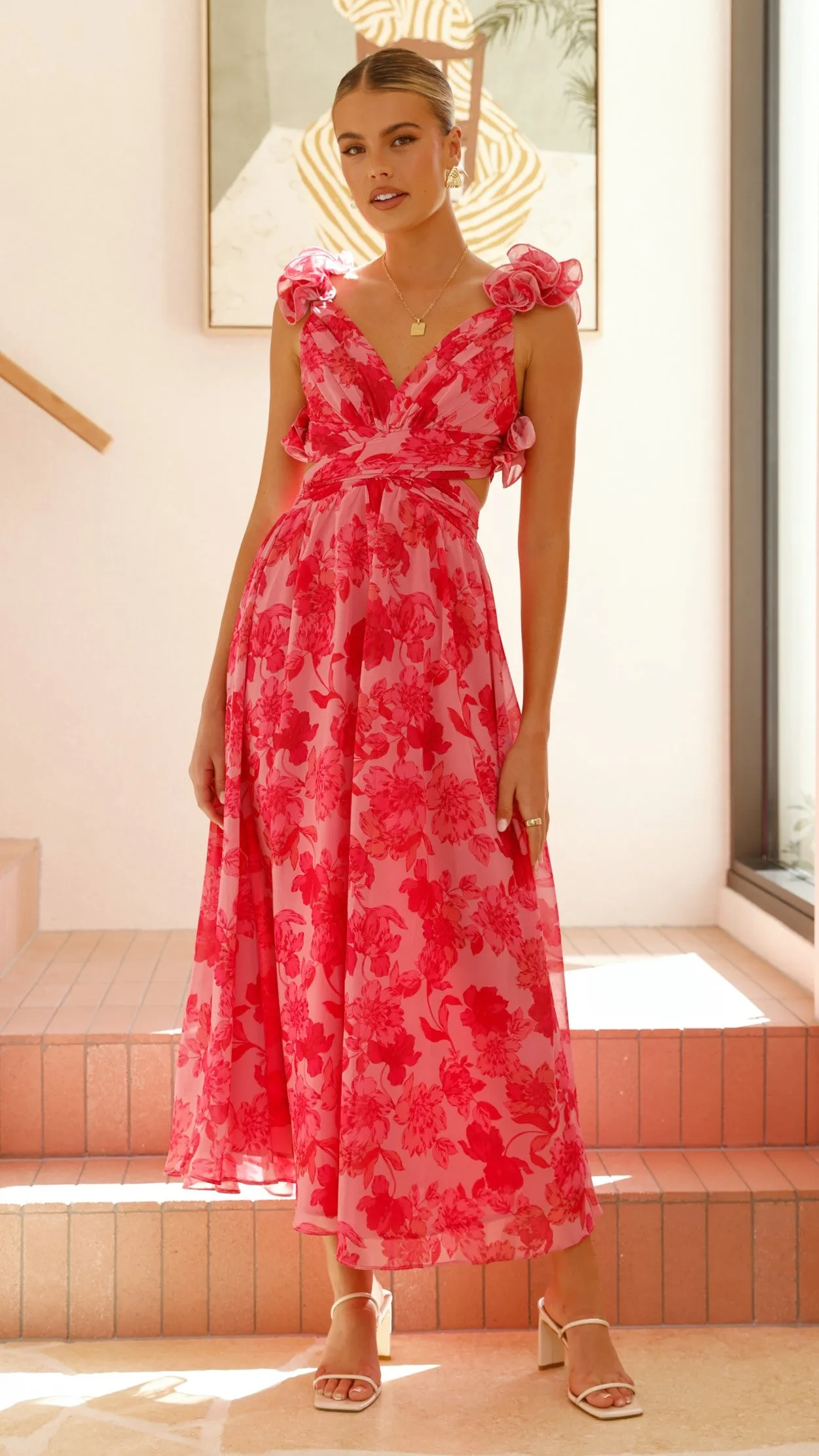 Galilhai Maxi Dress - Pink Floral sold by Billy J