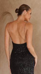 Cher Maxi Dress - Black Sequins sold by Billy J
