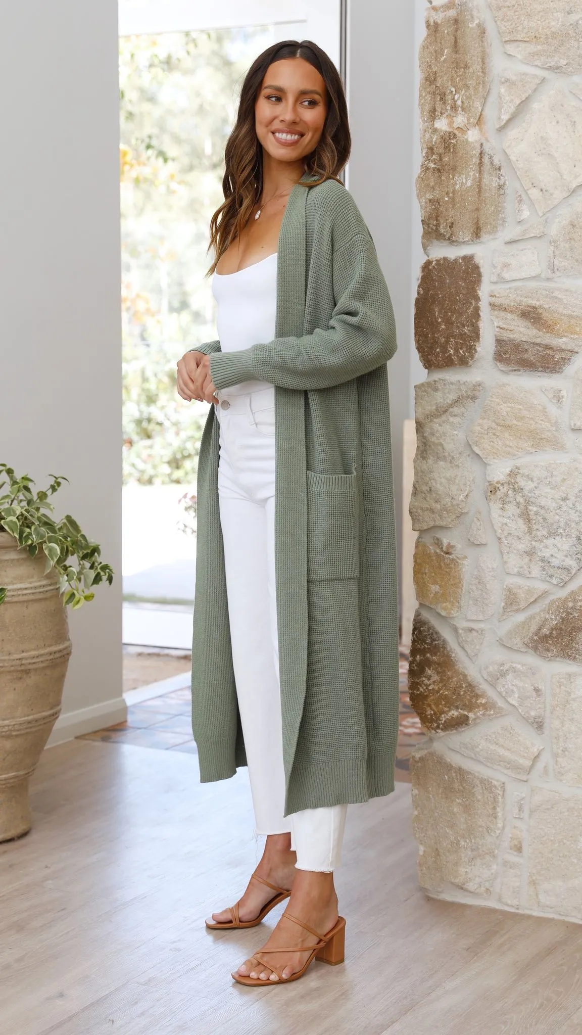 Nadine Cardigan - Khaki sold by Billy J product image thumbnail 3